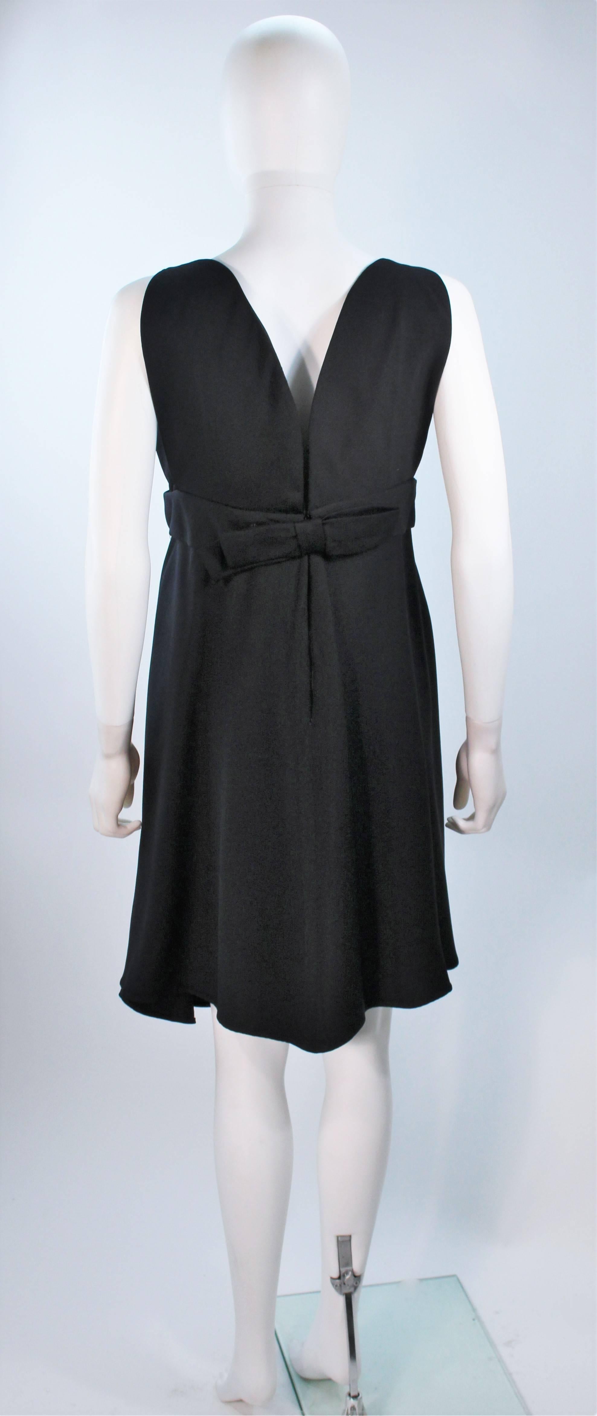 1960's Black Cocktail Dress with Rhinestone Bust Detail Size 6-8 4