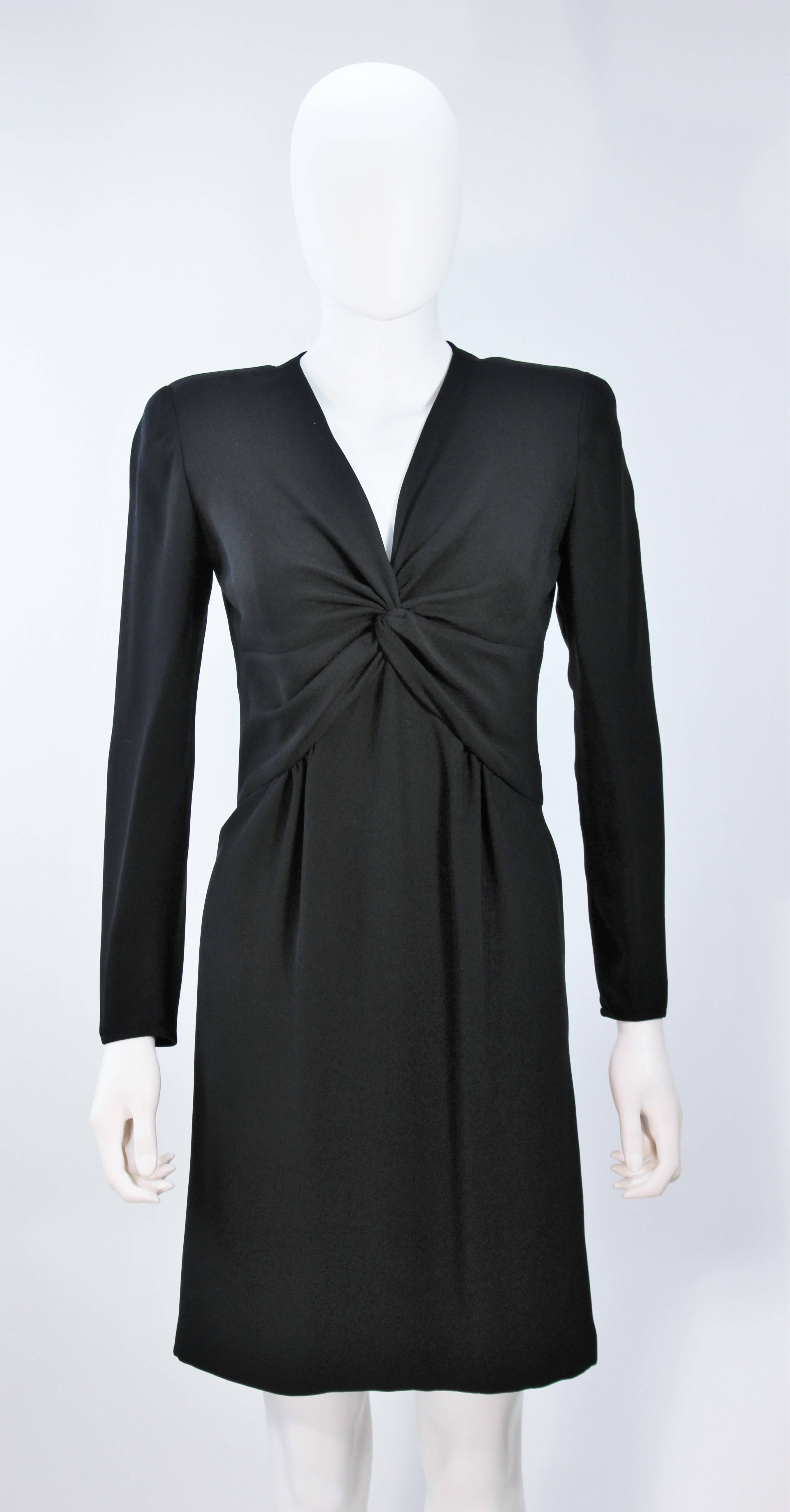 VALENTINO Black Twist Front Cocktail Dress Size 12 In Excellent Condition For Sale In Los Angeles, CA