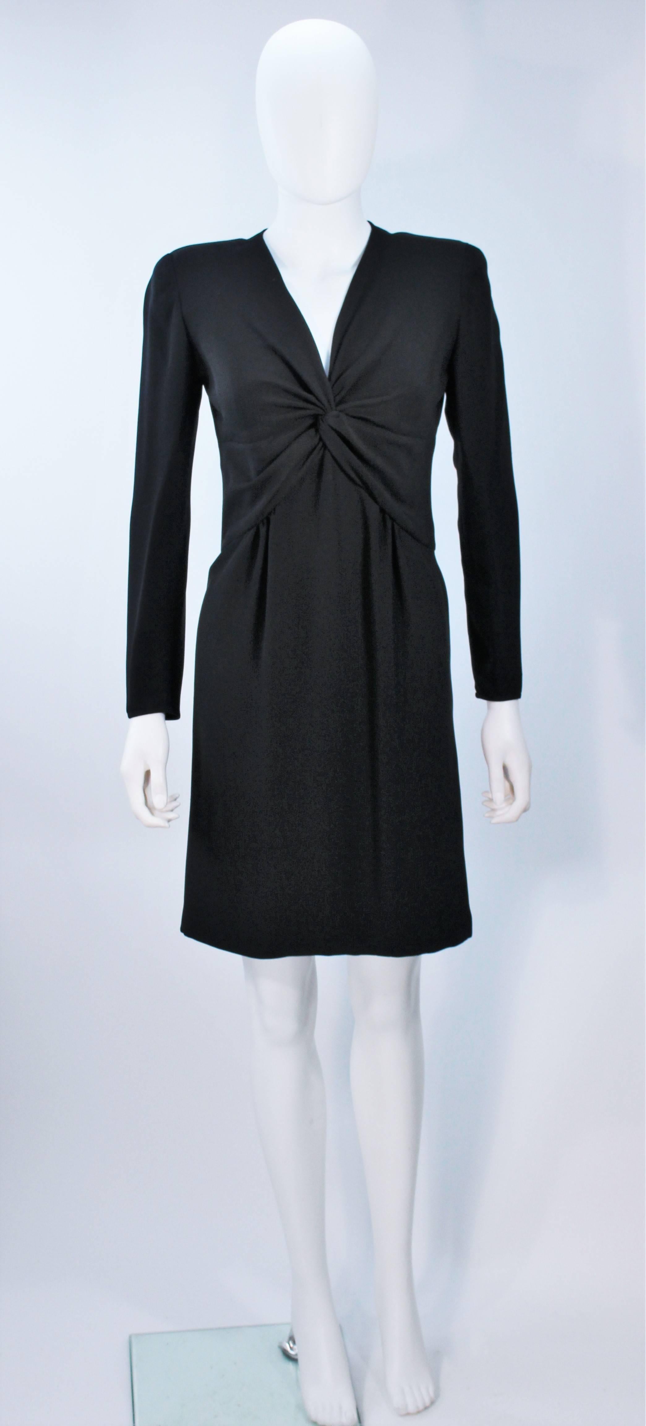 Women's VALENTINO Black Twist Front Cocktail Dress Size 12 For Sale