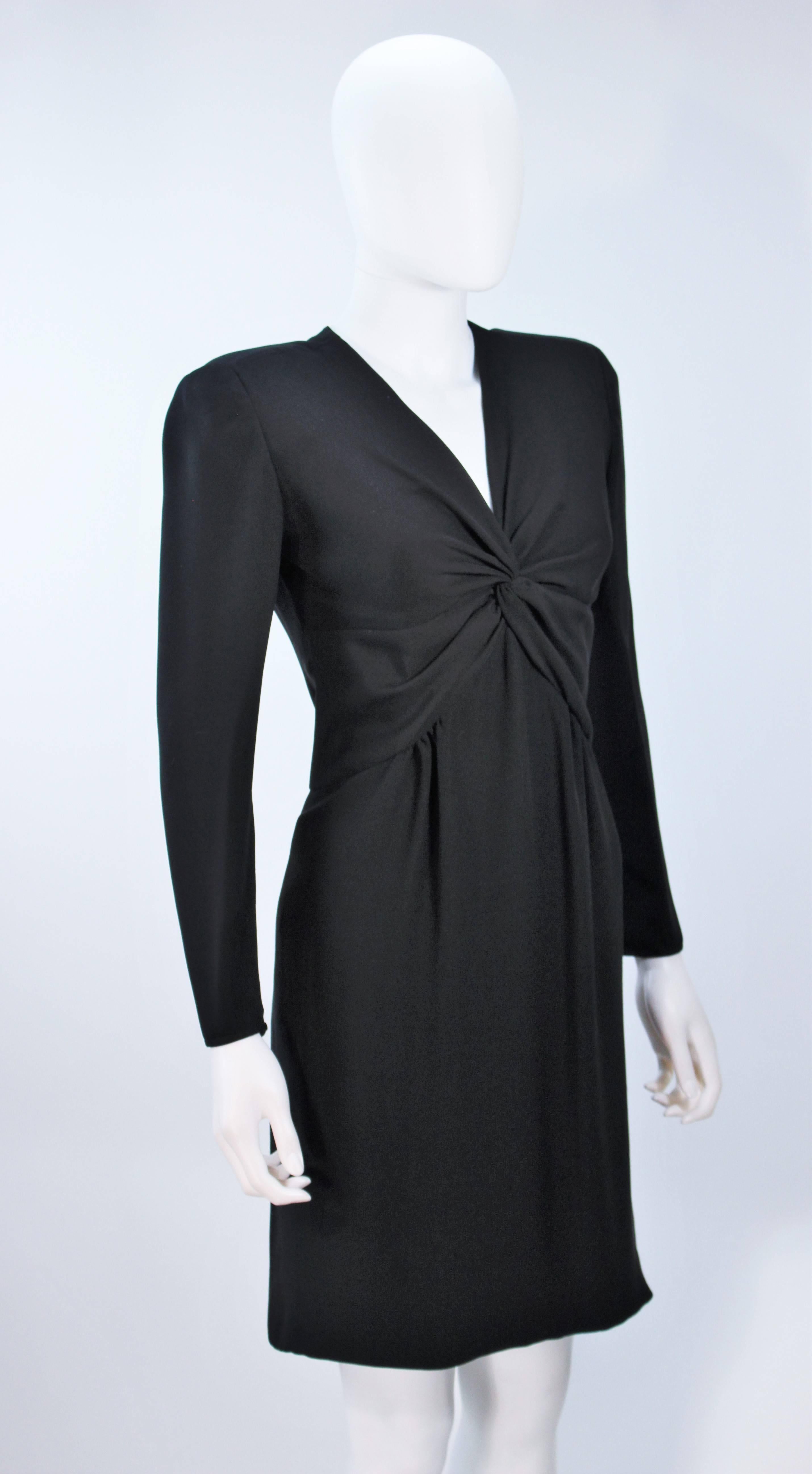 VALENTINO Black Twist Front Cocktail Dress Size 12 For Sale 4