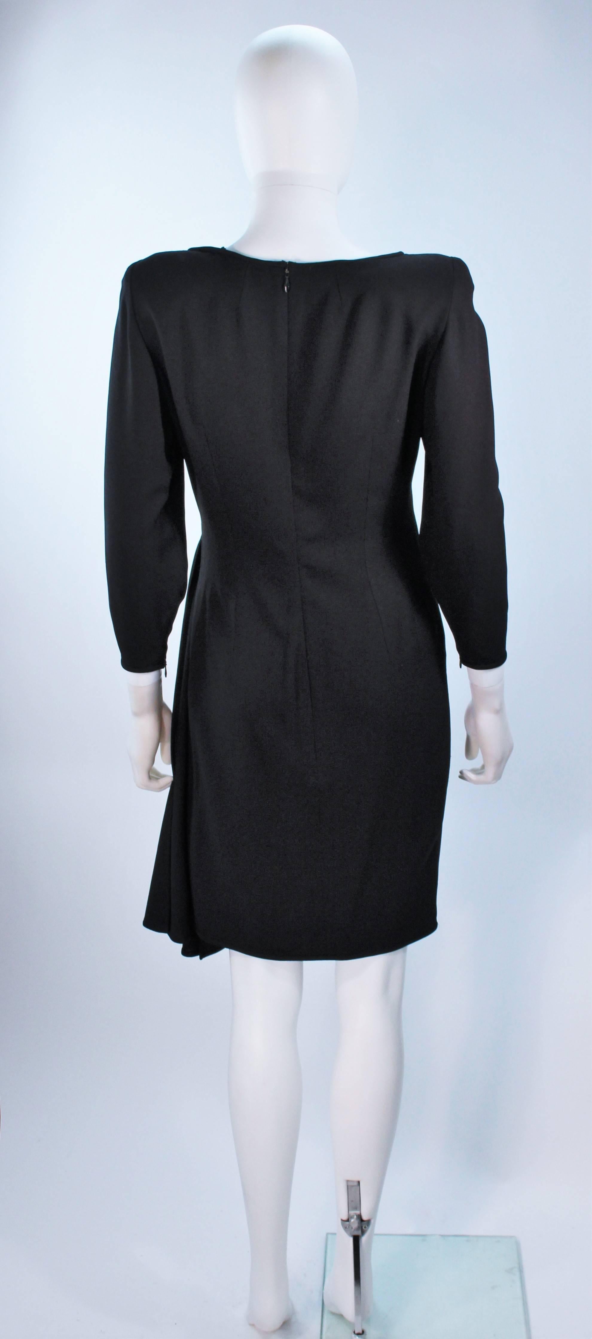 VALENTINO 1980'S Black Draped Cocktail Dress Size 6-8 For Sale 4