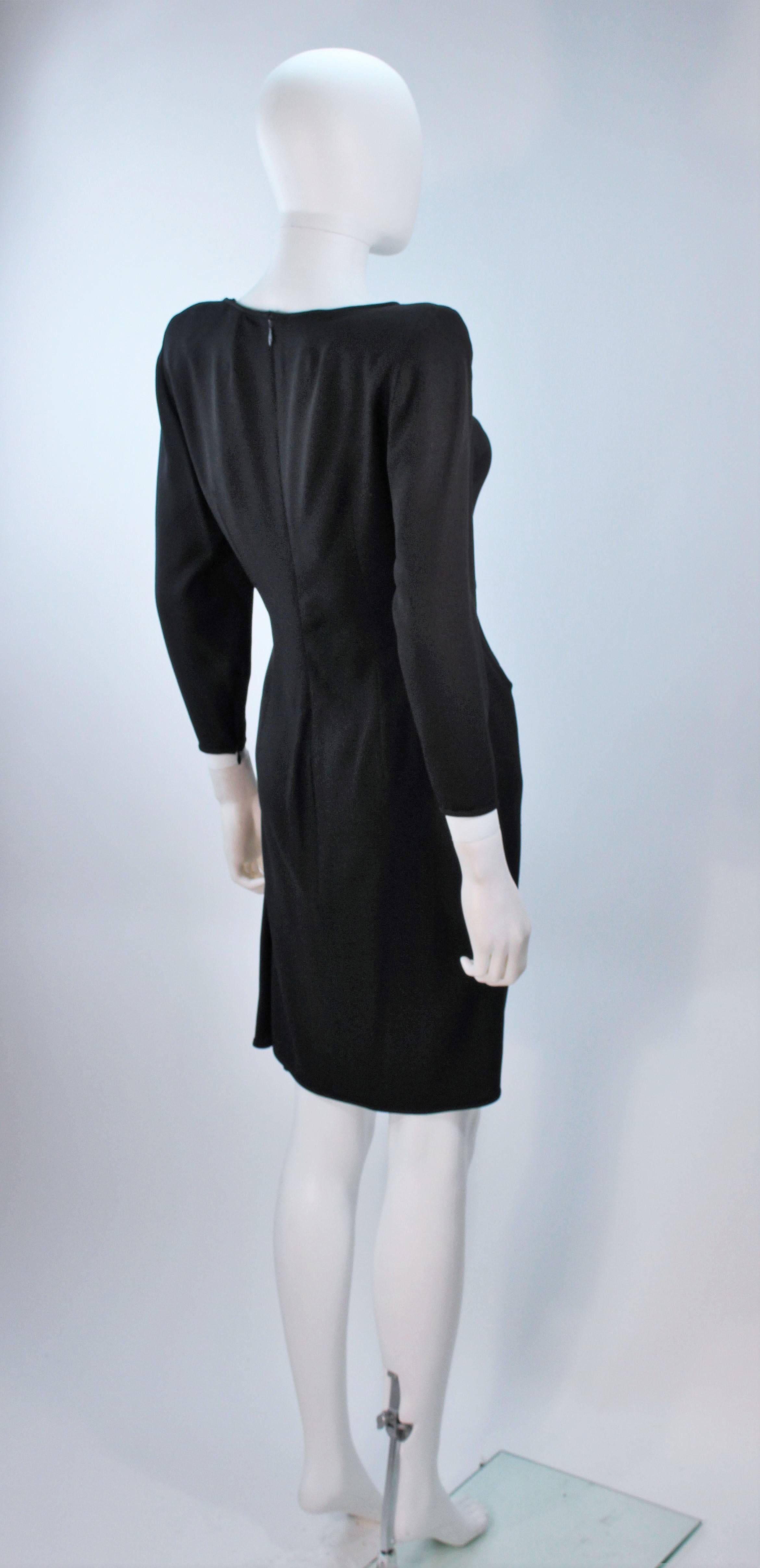 VALENTINO 1980'S Black Draped Cocktail Dress Size 6-8 For Sale 3