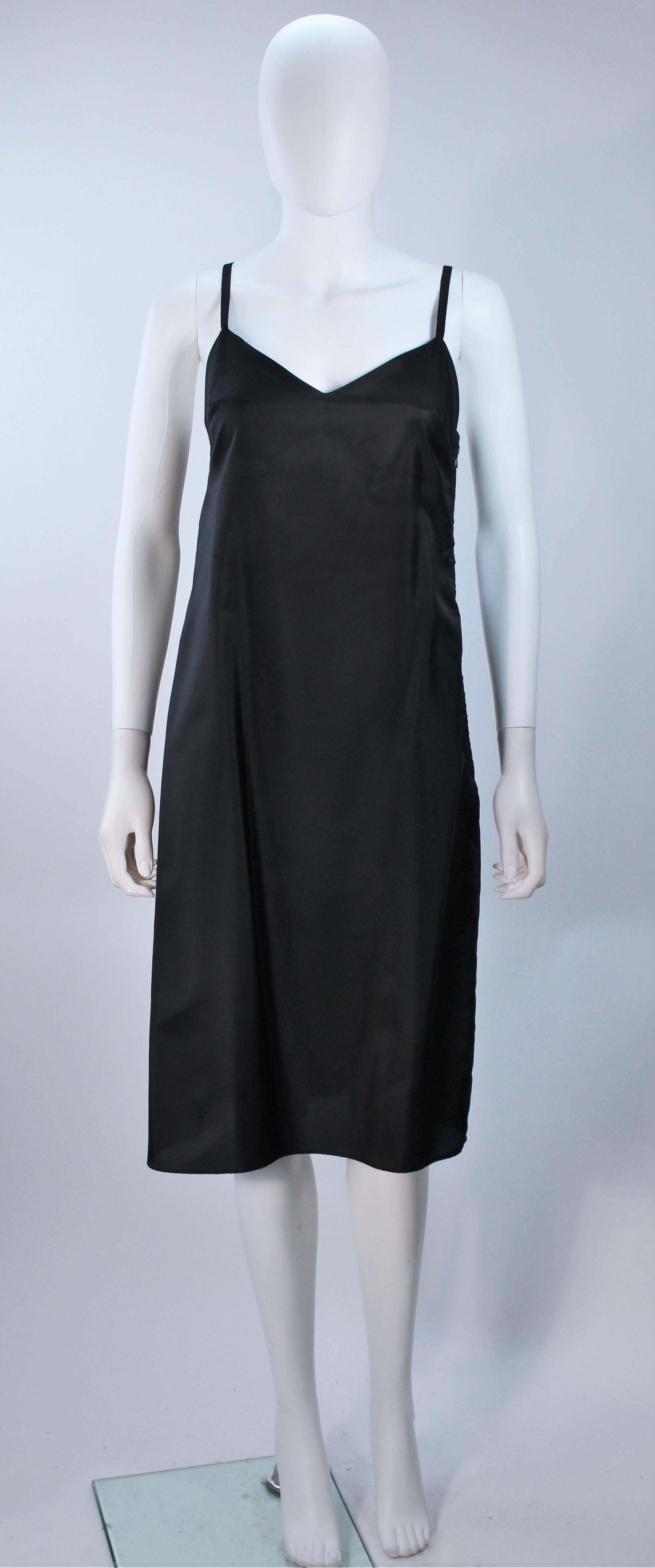 TED LAPIDUS Black Sheer Dress with Floral Detail and Velvet Trim Size 6-8 For Sale 5