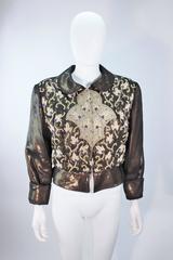 GIORGIO ARMANI Bronze Jacket with Bead Applique and Embroidery Size 44 10