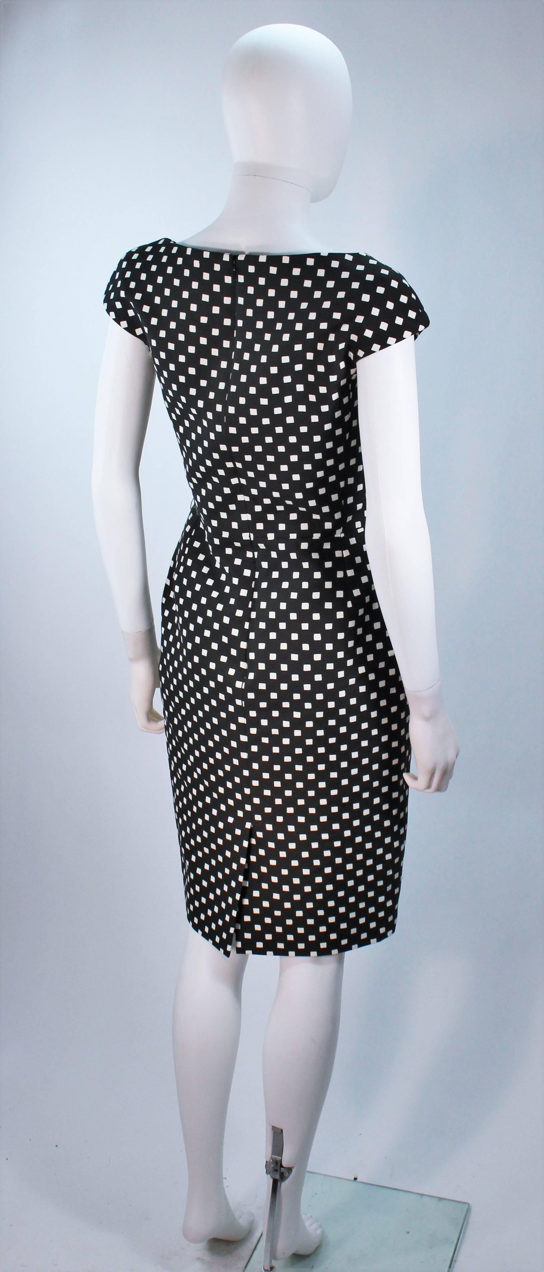CHRISTIAN DIOR Black and White Checkered Cocktail Dress Size 42 6 4