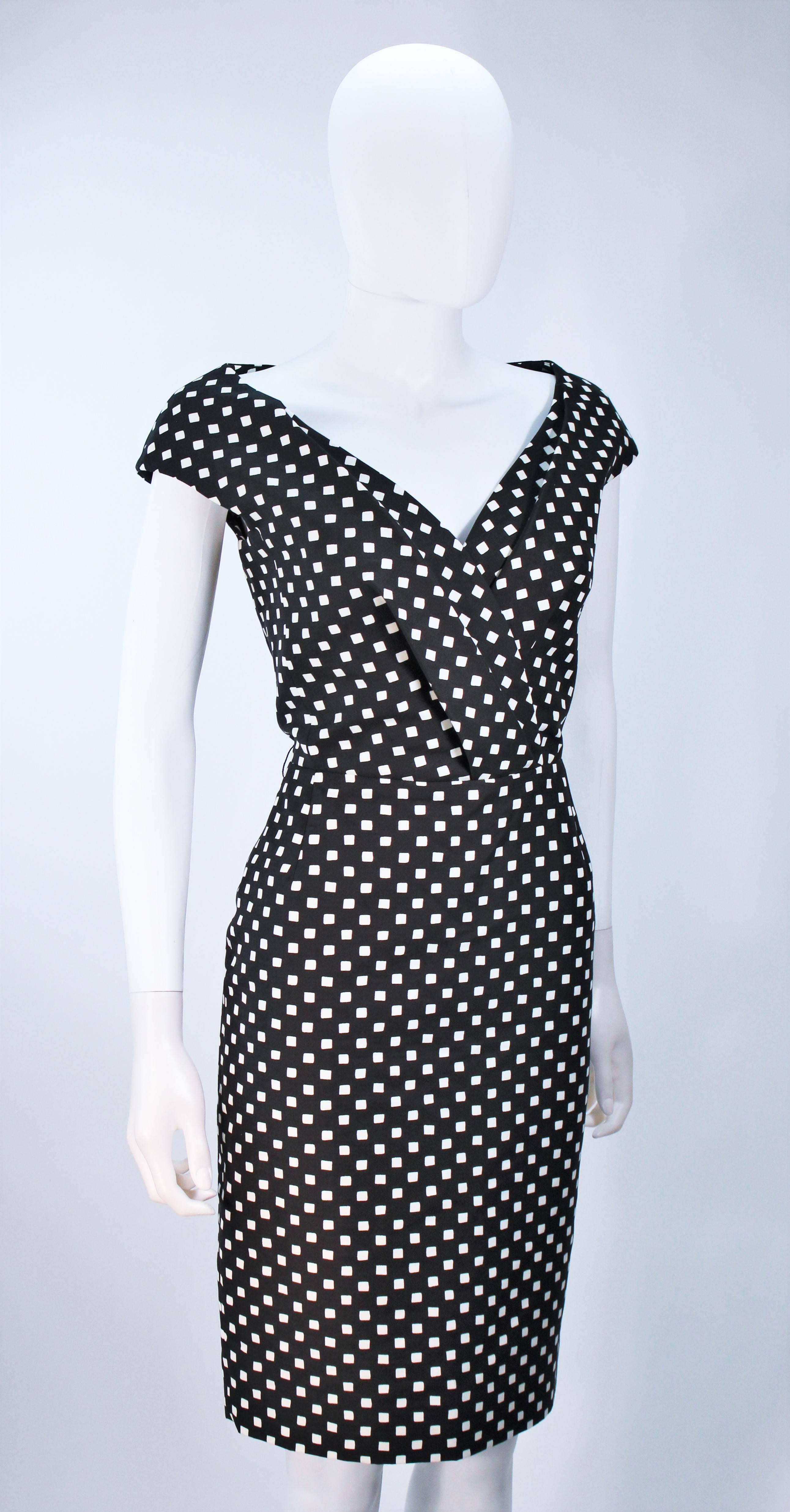 CHRISTIAN DIOR Black and White Checkered Cocktail Dress Size 42 6 2