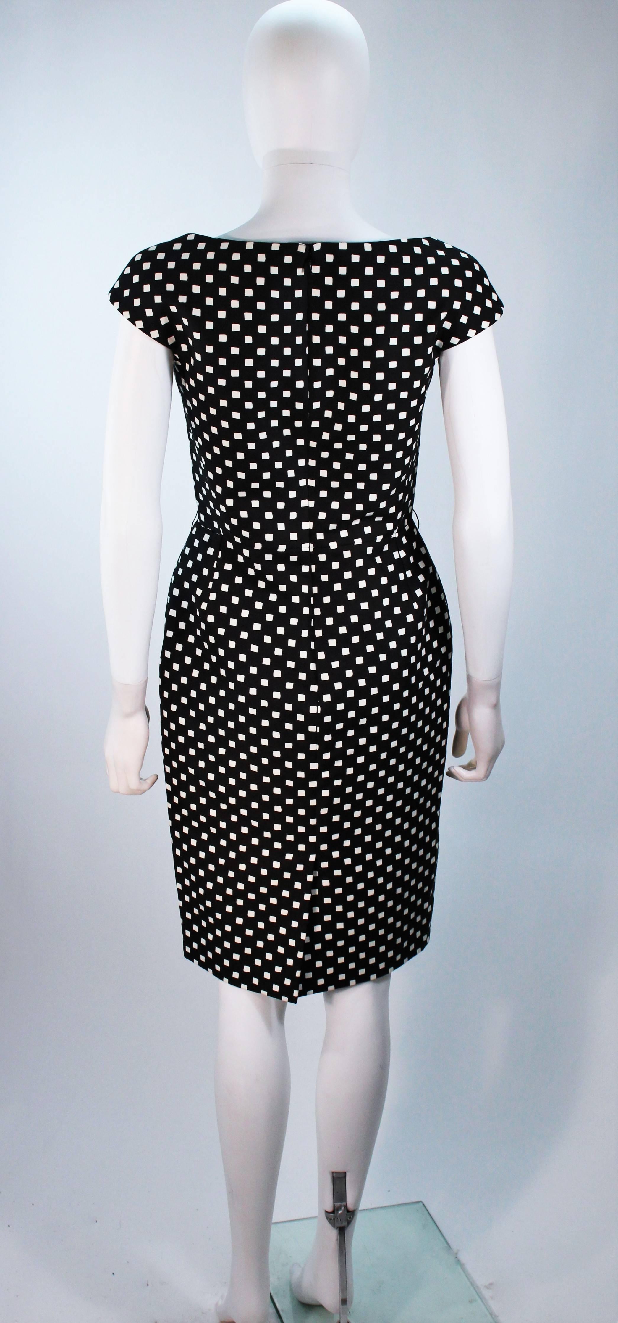 CHRISTIAN DIOR Black and White Checkered Cocktail Dress Size 42 6 5