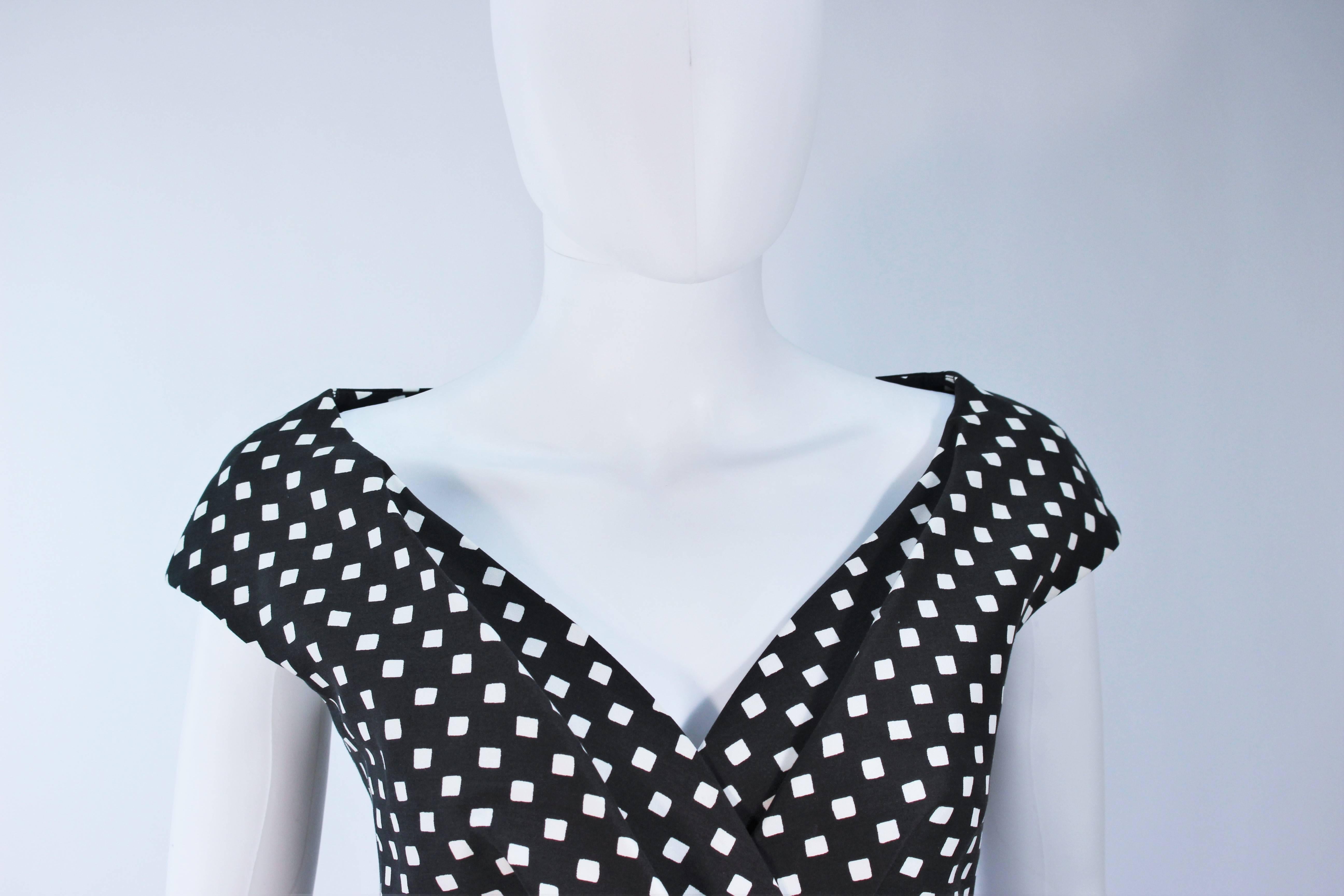 Women's CHRISTIAN DIOR Black and White Checkered Cocktail Dress Size 42 6