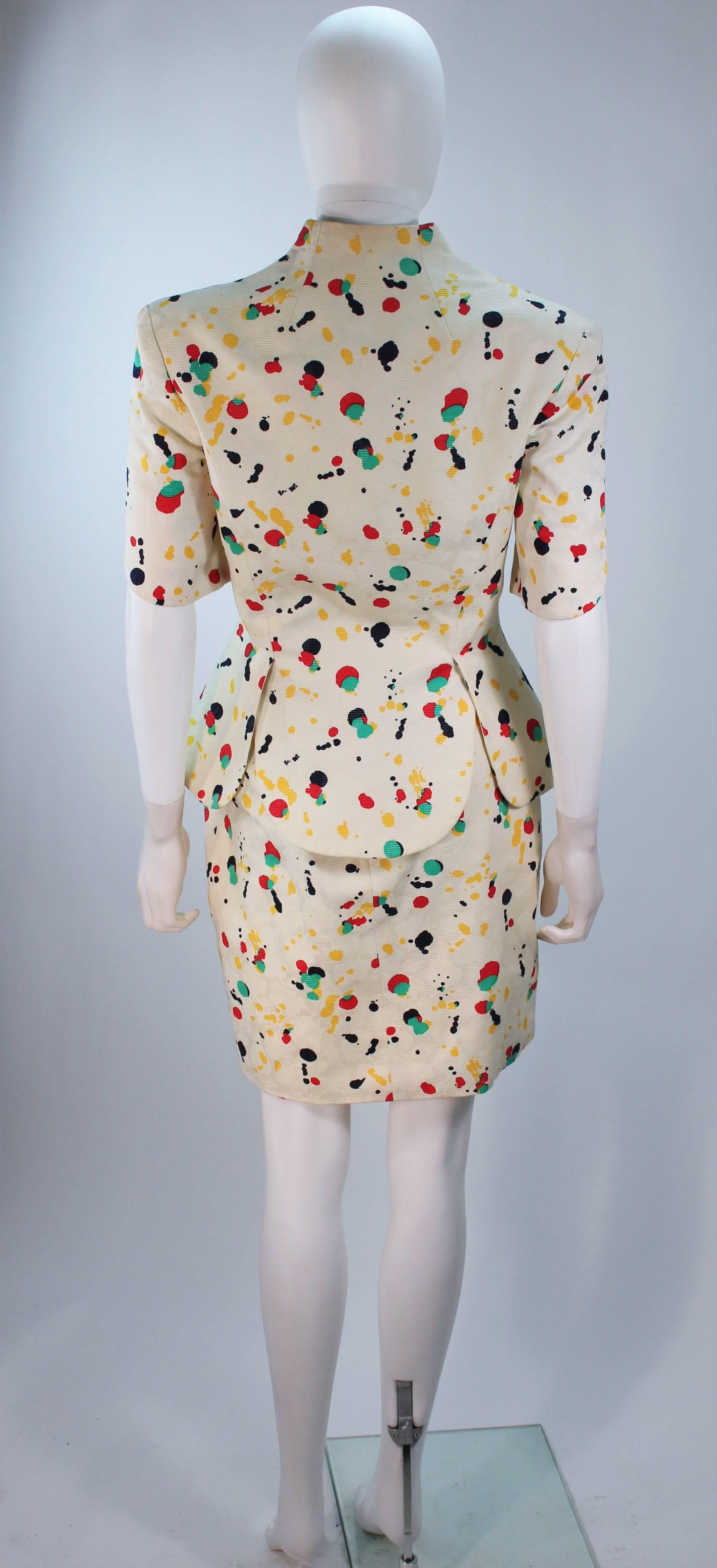 Women's TRAVILLA Color Pop Paint Splatter Floral Skirt Suit Size 6 For Sale