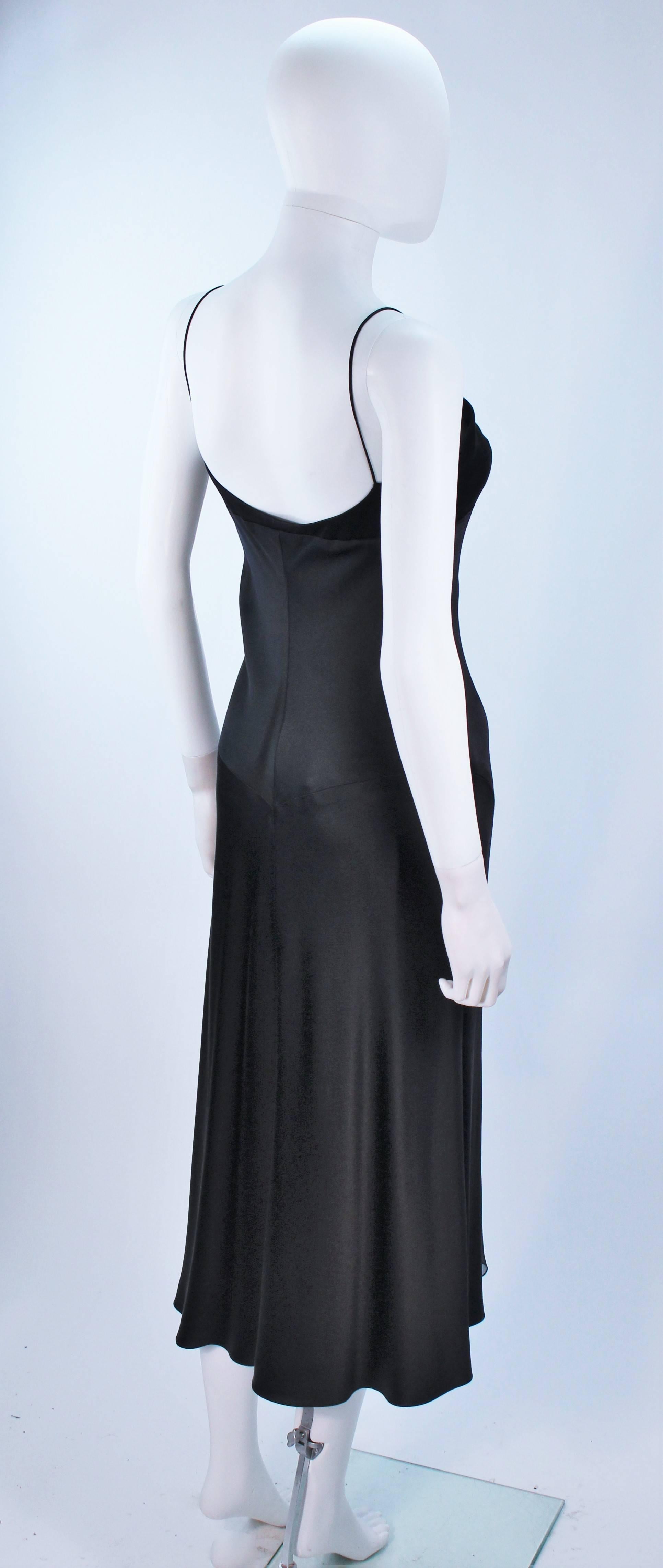 MONIQUE LHUILLER Black Silk Bias Cut Dress Size 12 For Sale 4