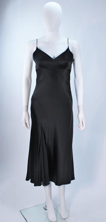 MONIQUE LHUILLER Black Silk Bias Cut Dress Size 12 For Sale at 1stDibs