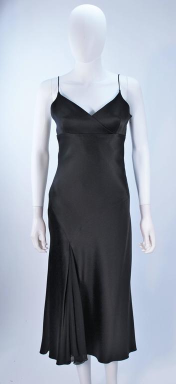 MONIQUE LHUILLER Black Silk Bias Cut Dress Size 12 For Sale at 1stDibs