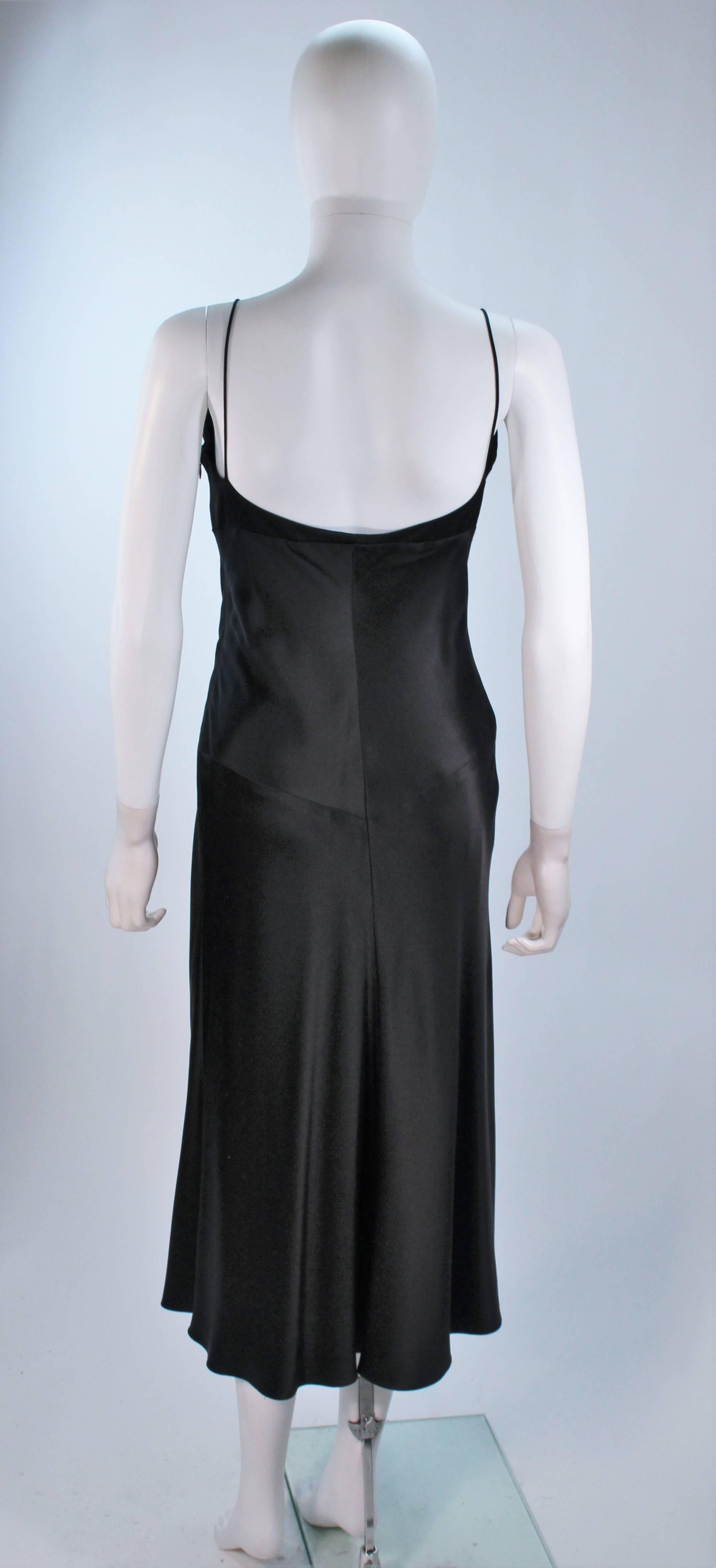 MONIQUE LHUILLER Black Silk Bias Cut Dress Size 12 For Sale 5