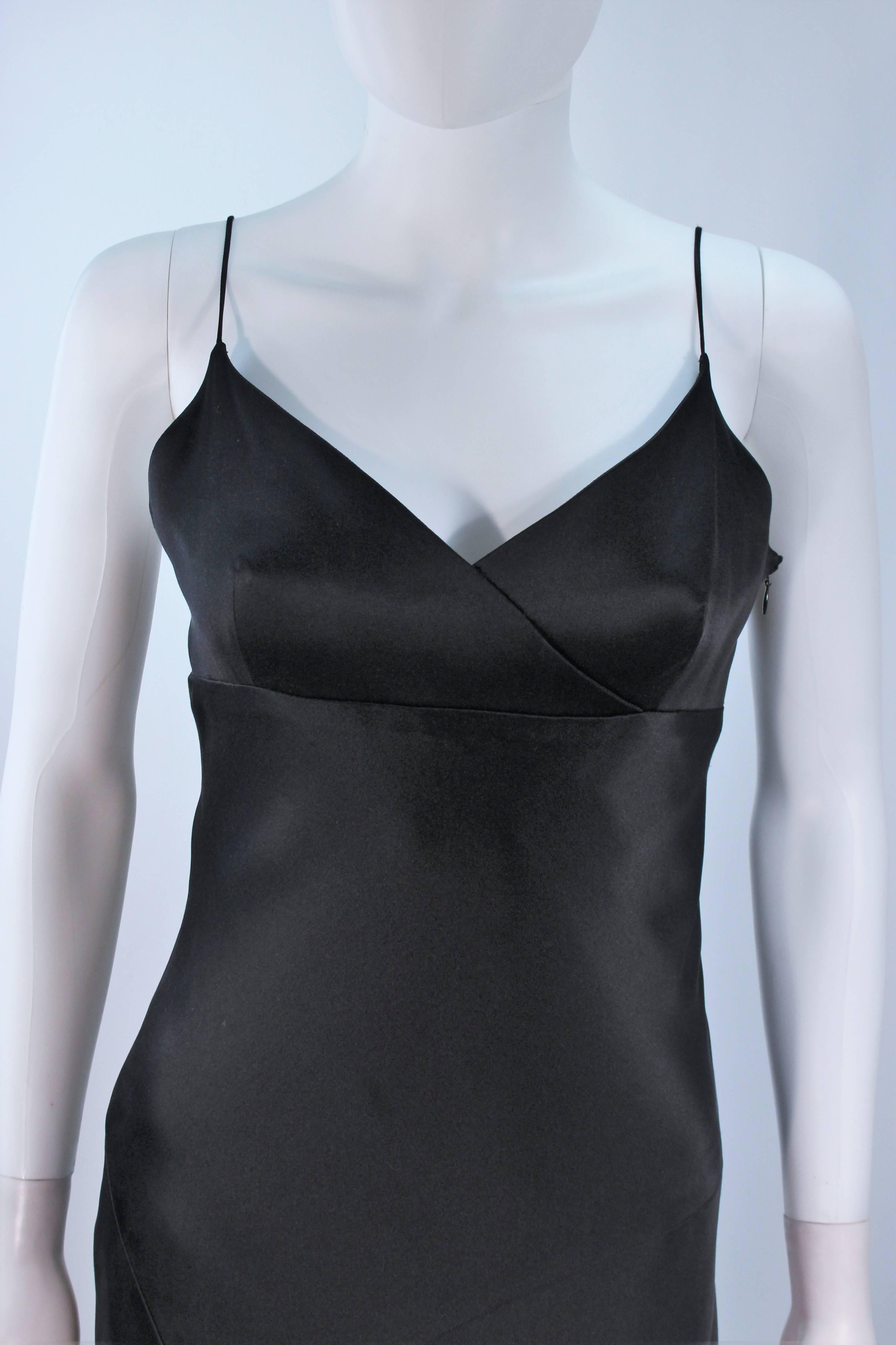 Women's MONIQUE LHUILLER Black Silk Bias Cut Dress Size 12 For Sale