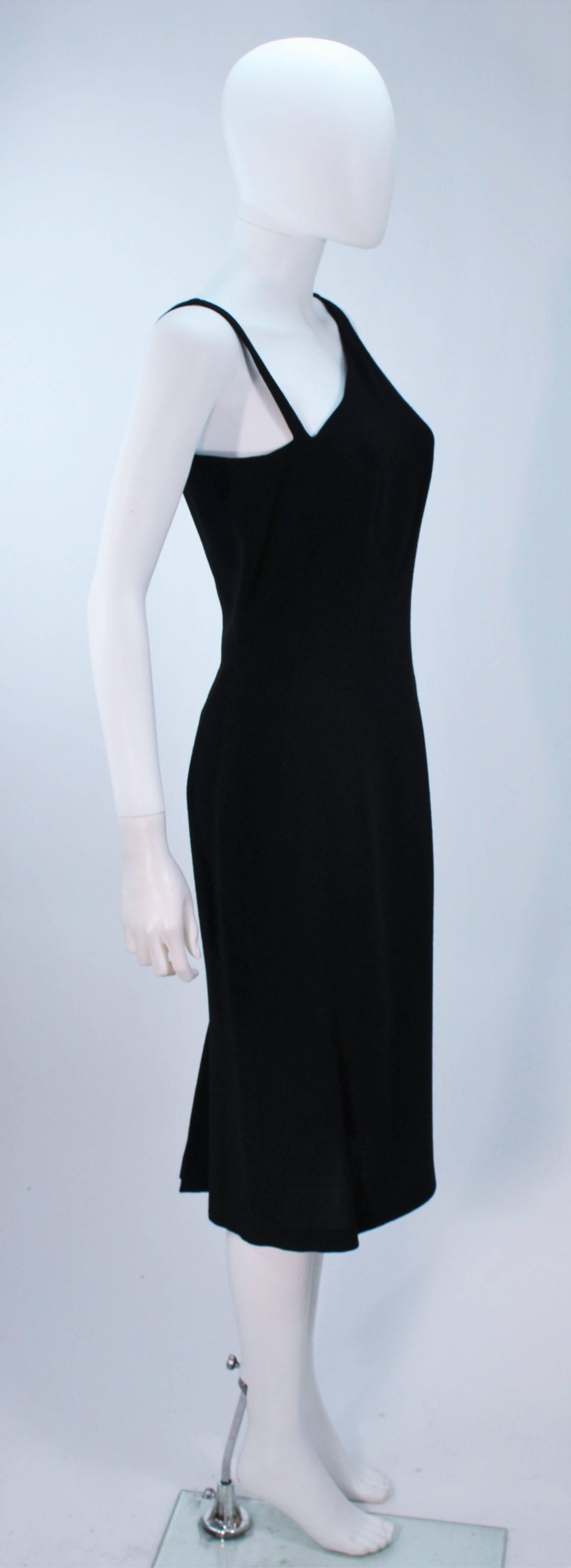 JOHN GALLIANO Black Asymmetrical Cocktail Dress Size 6 2