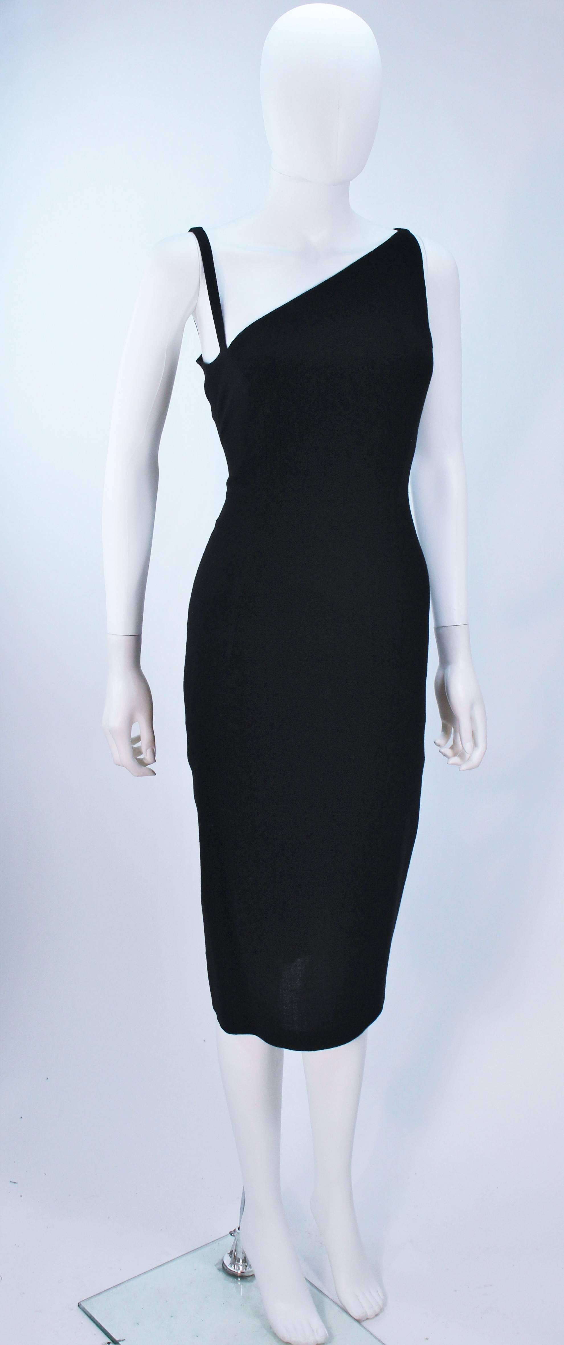 Women's JOHN GALLIANO Black Asymmetrical Cocktail Dress Size 6