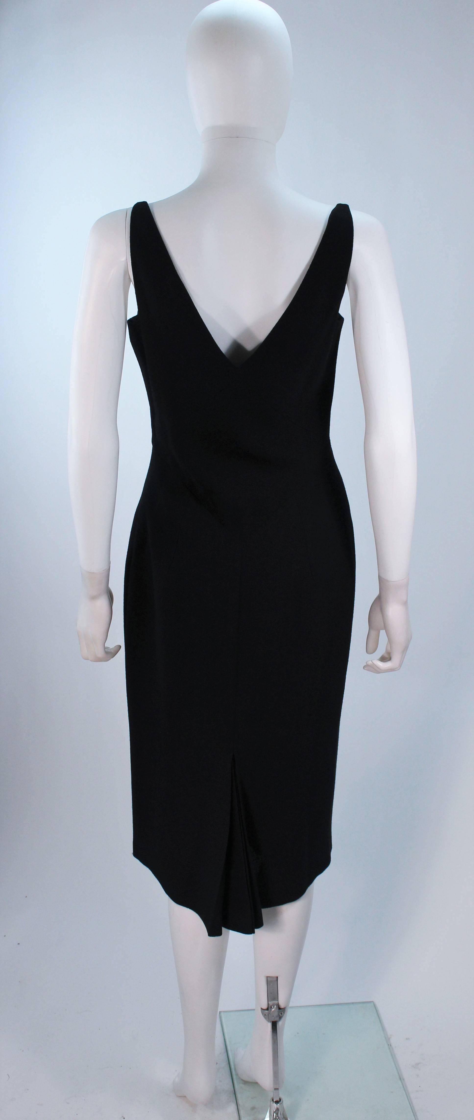 JOHN GALLIANO Black Asymmetrical Cocktail Dress Size 6 4