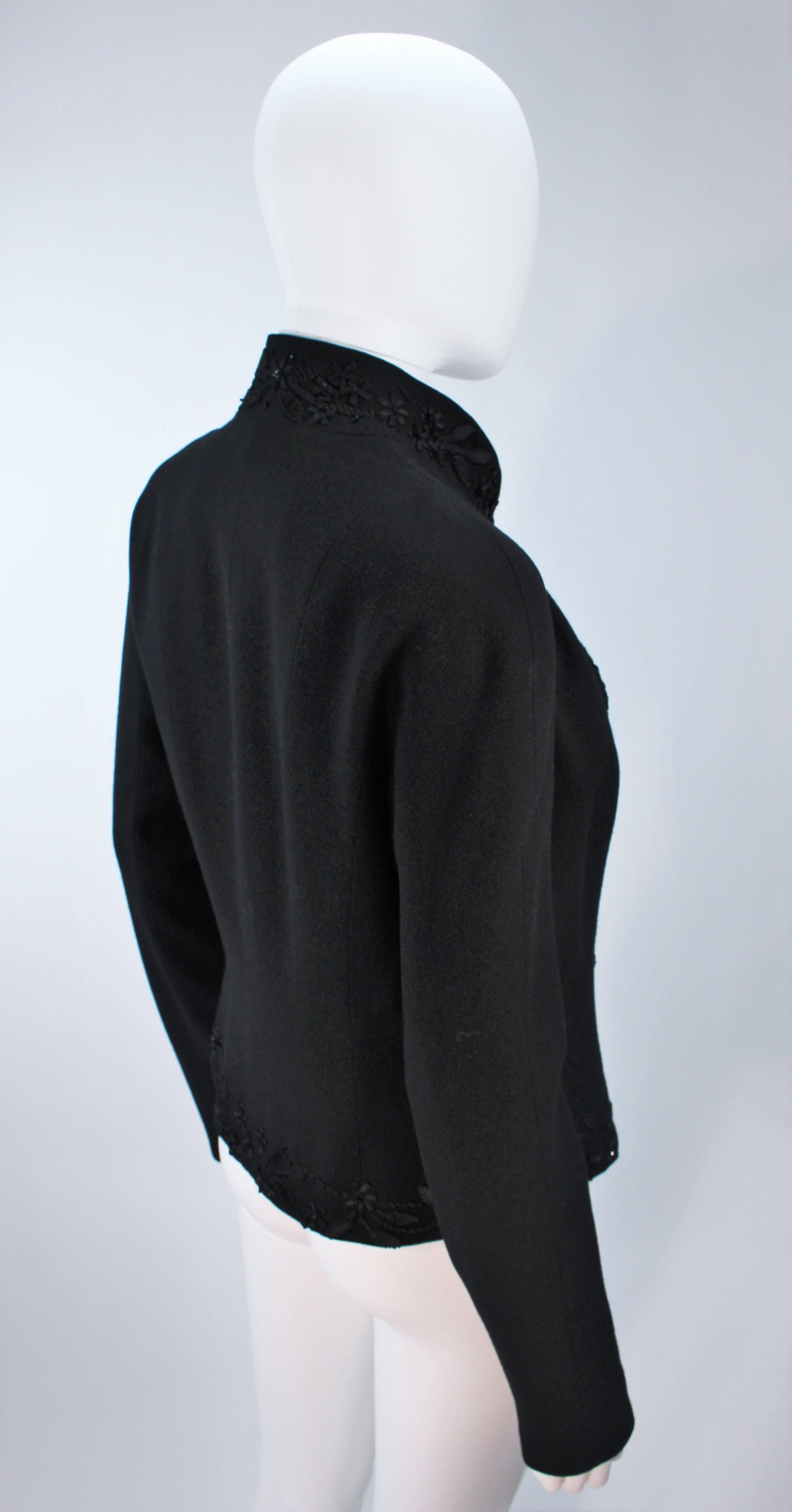 JOHN GALLIANO Black Embellished Jacket Size 6 4