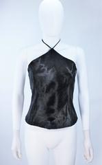 VERA WANG Black Cowhide Halter Bustier Size 8