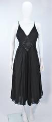 PACO RABANNE Black Silk Jerset Dress with Rhinestone Detail Size 42