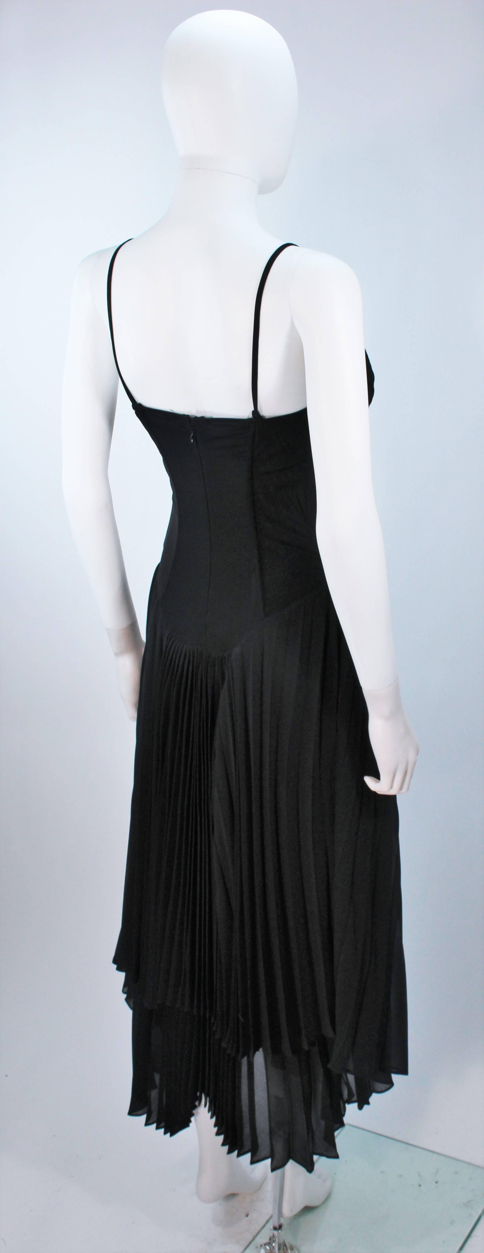 Women's PACO RABANNE Black Silk Jerset Dress with Rhinestone Detail Size 42 For Sale