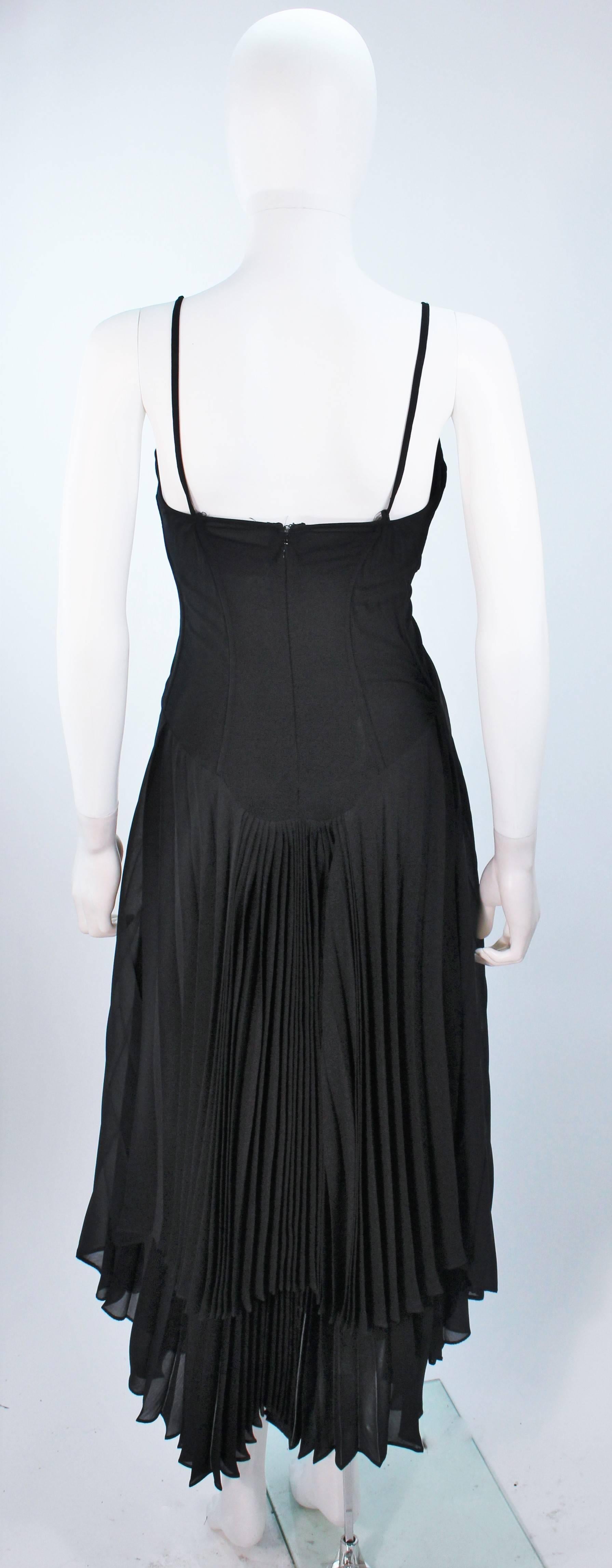 PACO RABANNE Black Silk Jerset Dress with Rhinestone Detail Size 42 For Sale 1