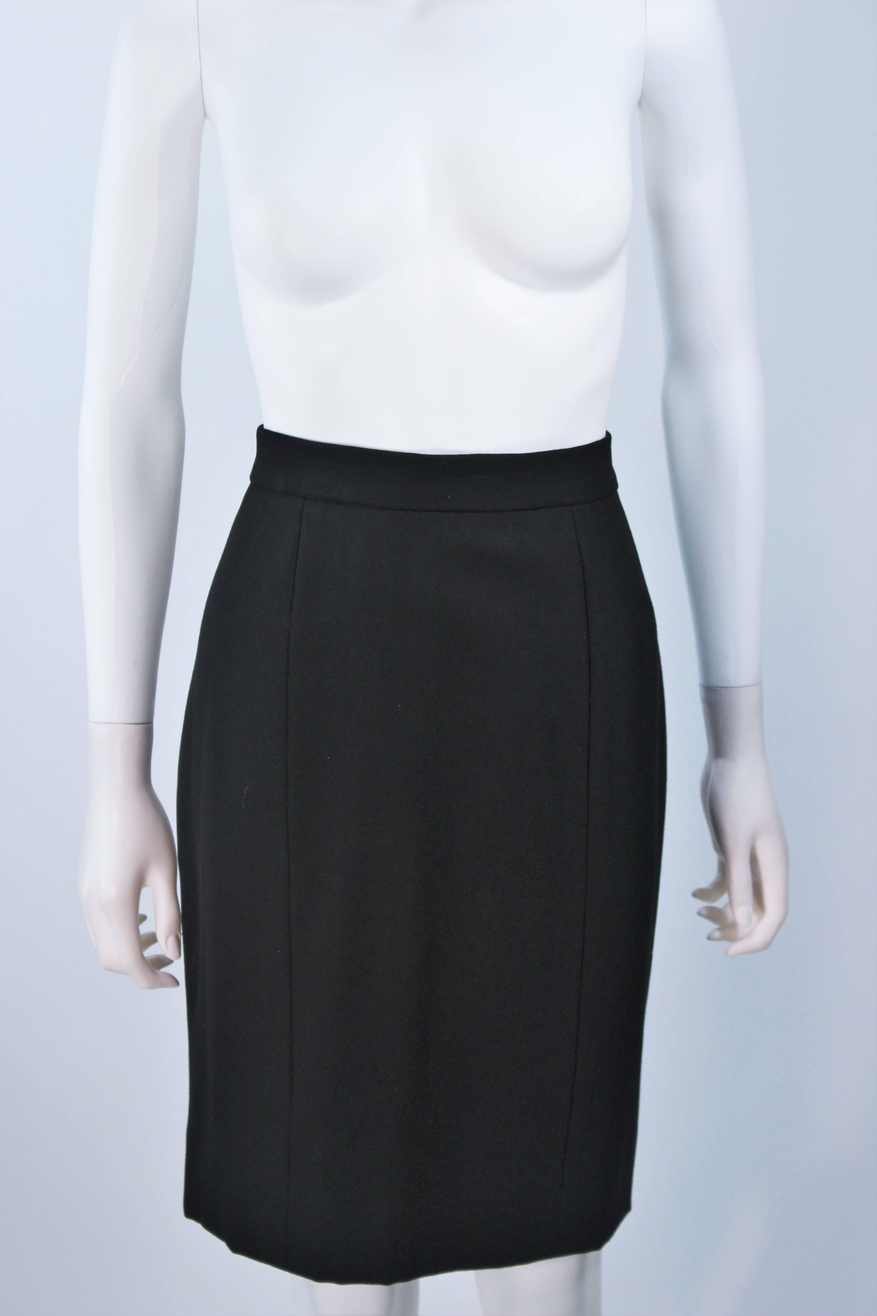 CHANEL BLACK WOOL BUTTON SKIRT SUIT With GOLD HARDWARE SIZE 38 3