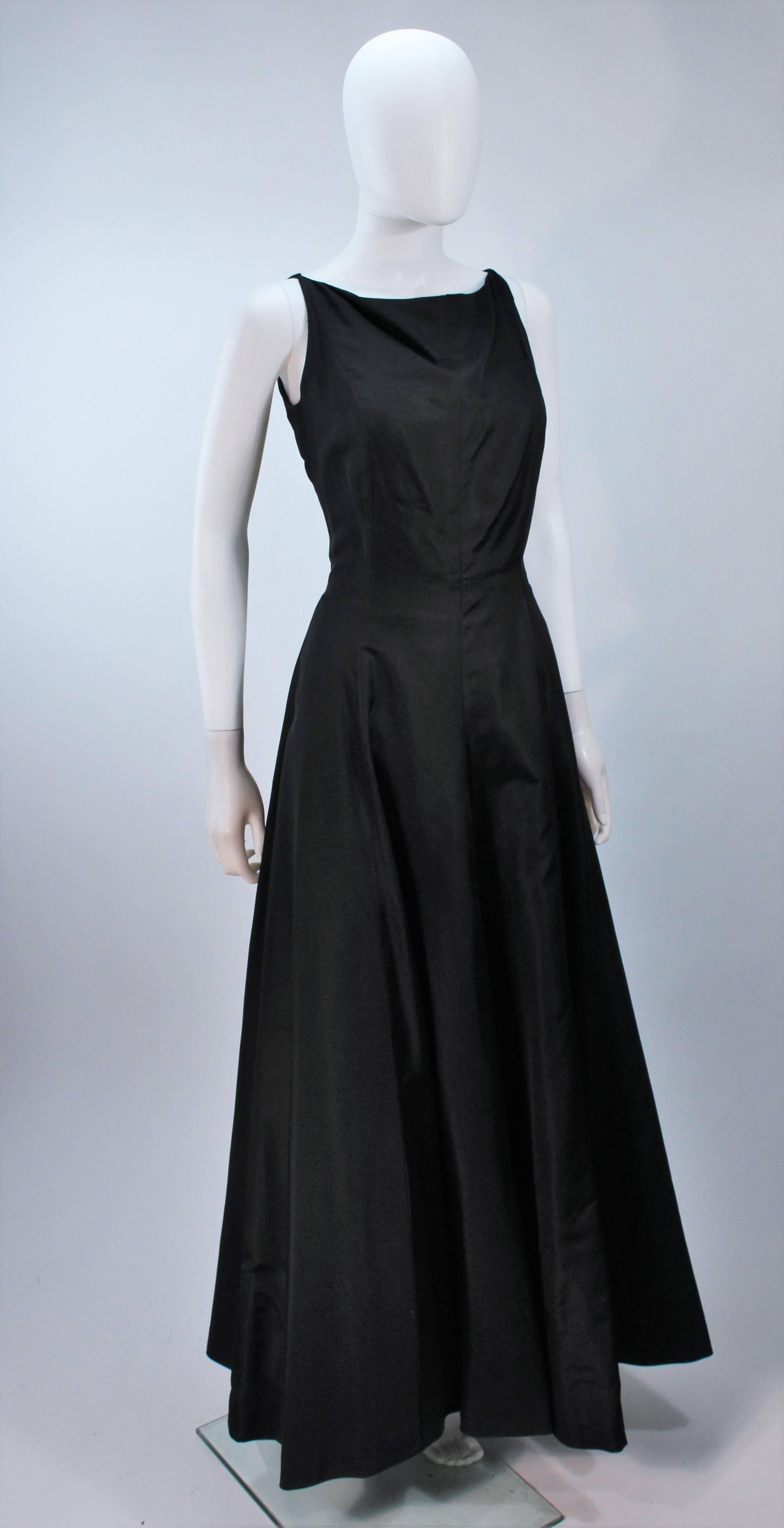 OSCAR DE LA RENTA Black Satin Gown and Embellished Jacket Ensemble Size 8 3