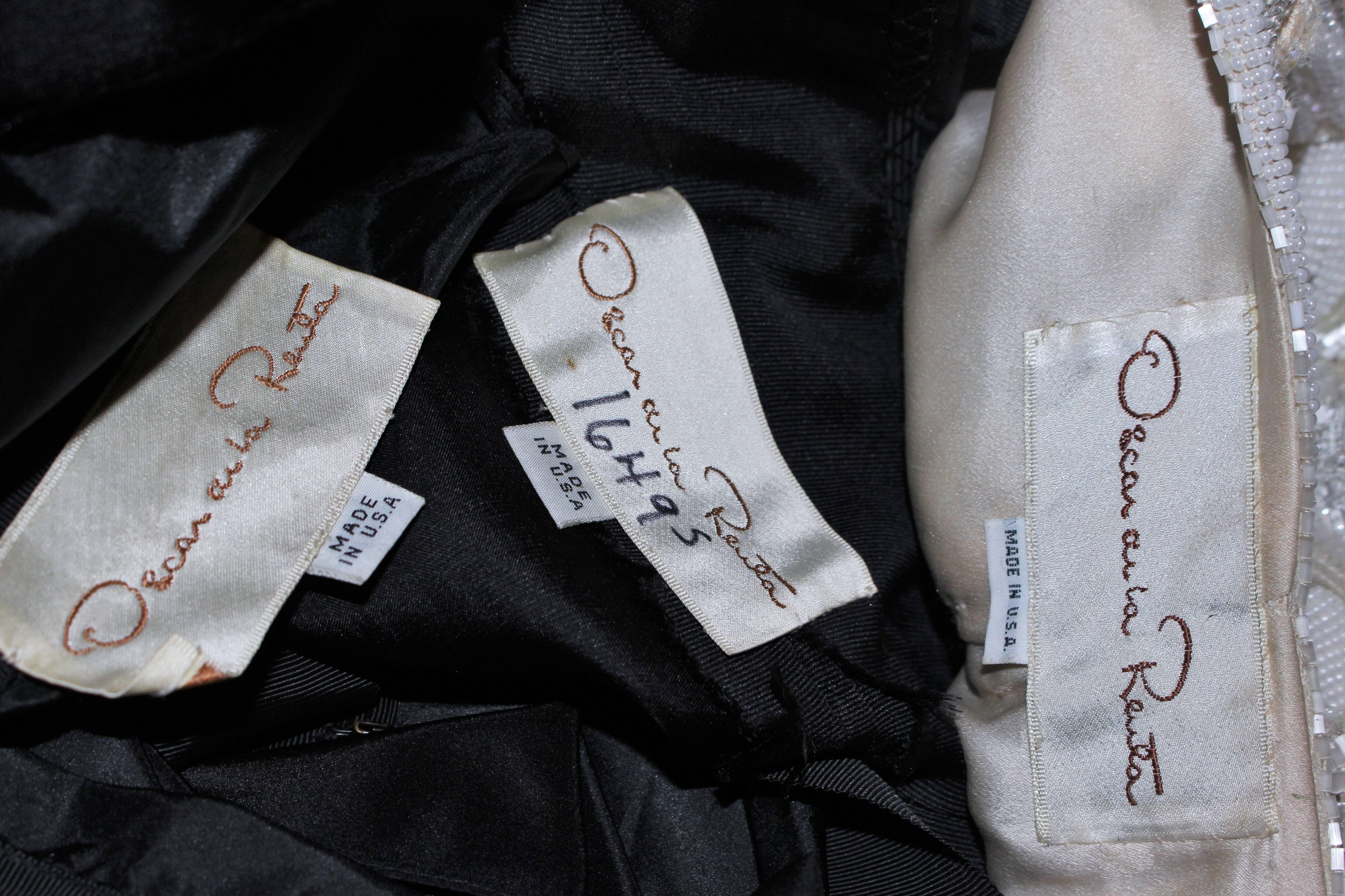 OSCAR DE LA RENTA Black Satin Gown and Embellished Jacket Ensemble Size 8 7