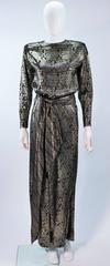 RON LEAL Metallic Lame Bronze Ensemble with Scarf & Wrap Size 6-8