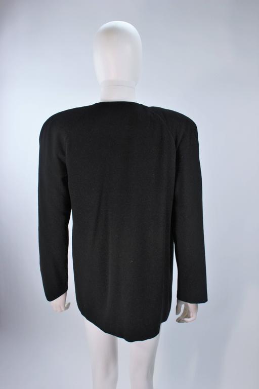 CAROLYN ROEHM Black Knit Wool Jacket with Rhinestone Applique Size 6-10 ...