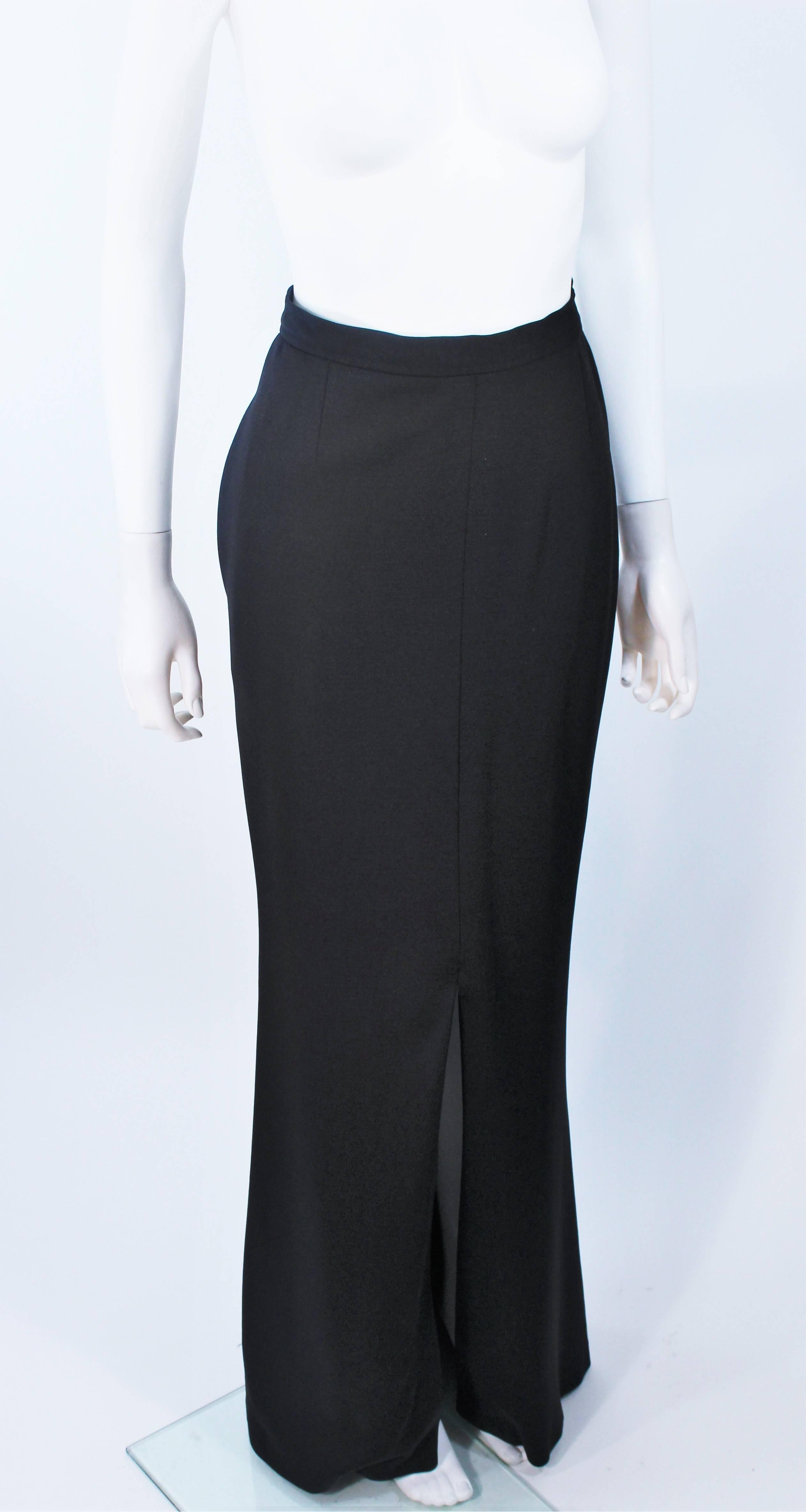 YVES SAINT LAURENT Black Full Length Mermaid Flare Skirt with Slit Size 2-4 1