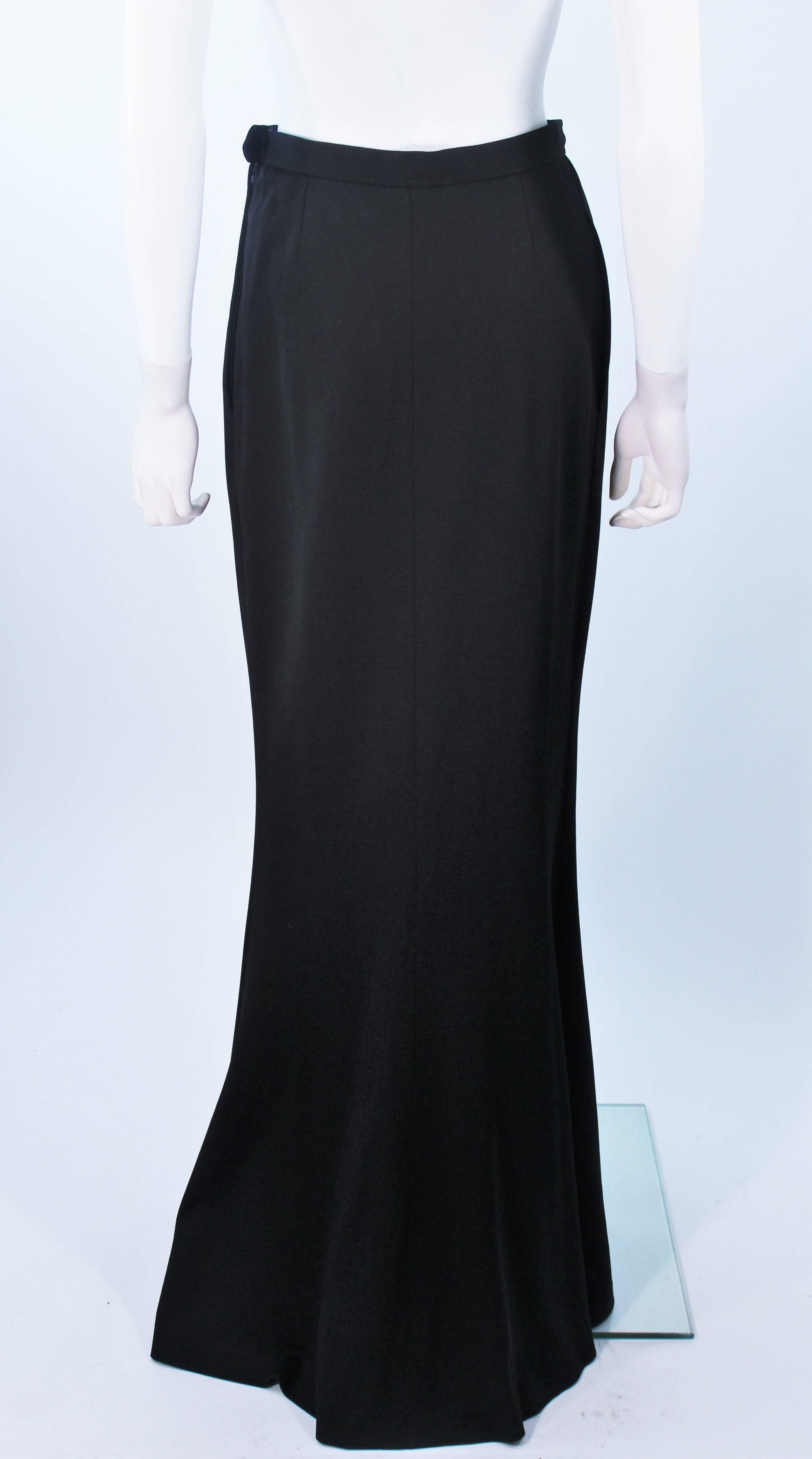 YVES SAINT LAURENT Black Full Length Mermaid Flare Skirt with Slit Size 2-4 2
