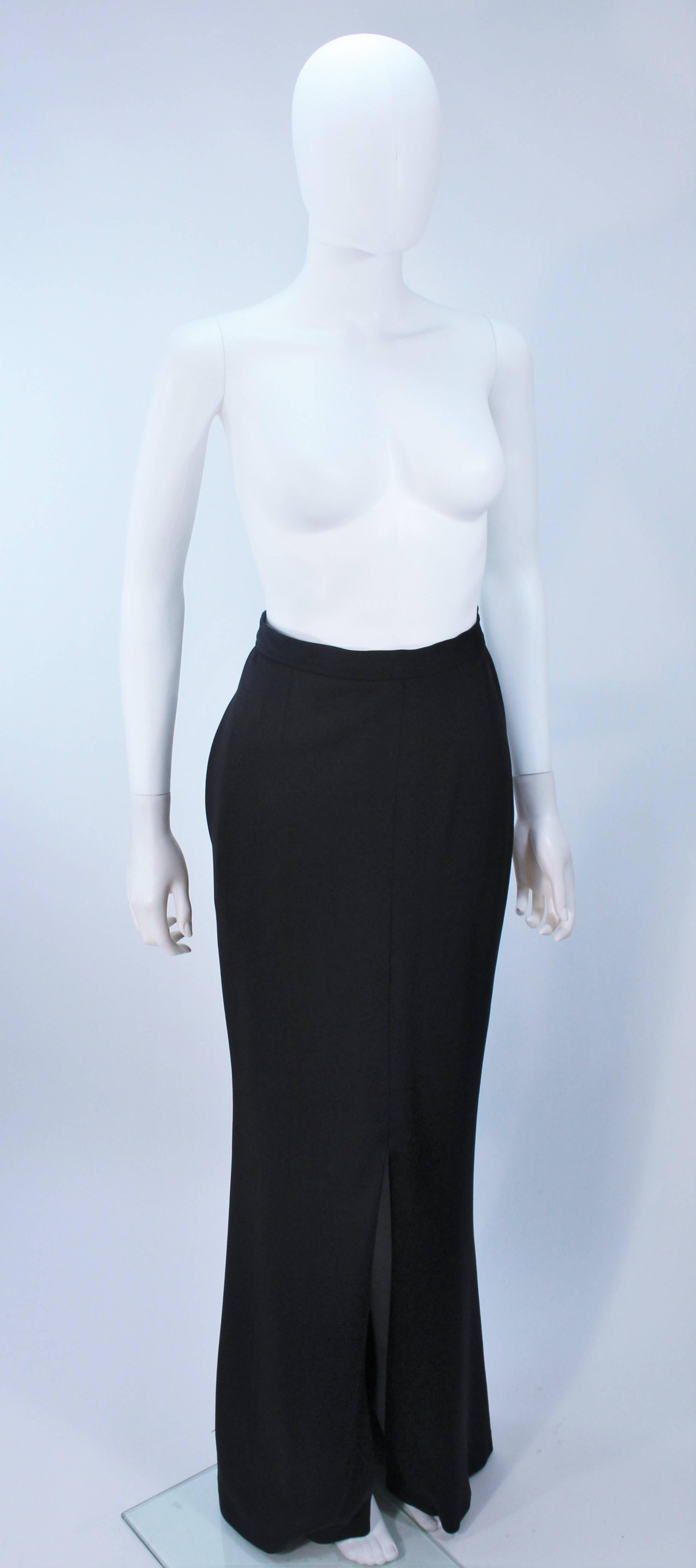 YVES SAINT LAURENT Black Full Length Mermaid Flare Skirt with Slit Size 2-4 In Excellent Condition In Los Angeles, CA
