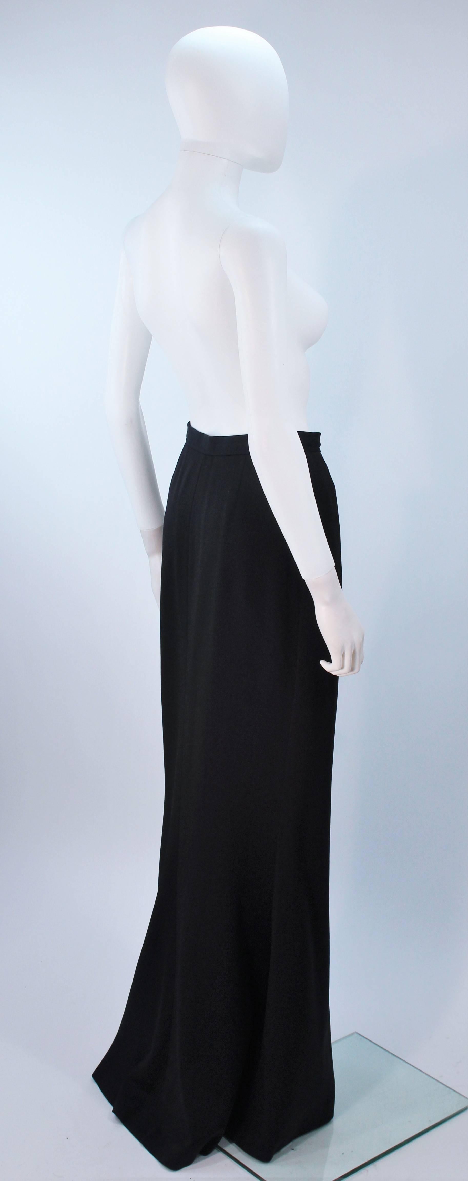 YVES SAINT LAURENT Black Full Length Mermaid Flare Skirt with Slit Size 2-4 3