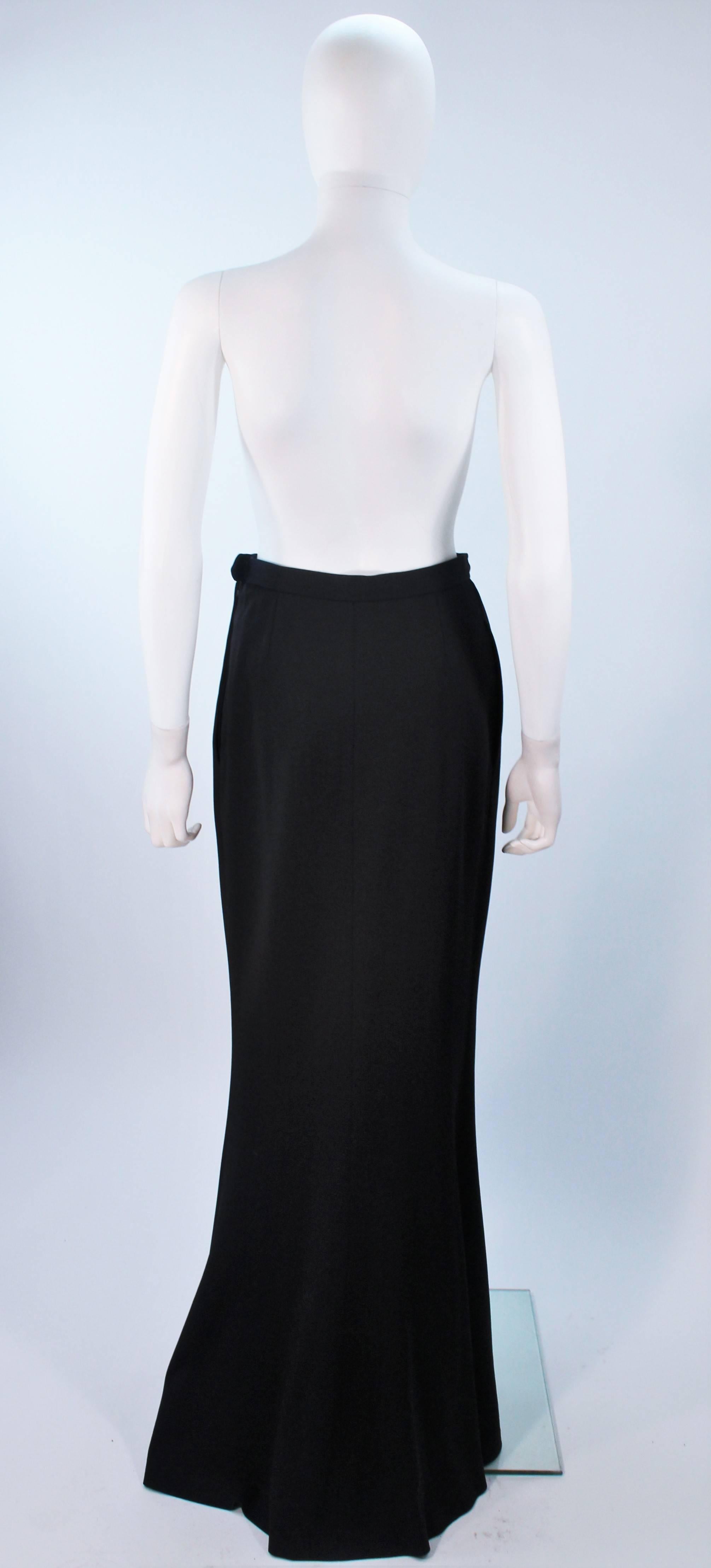 YVES SAINT LAURENT Black Full Length Mermaid Flare Skirt with Slit Size 2-4 5