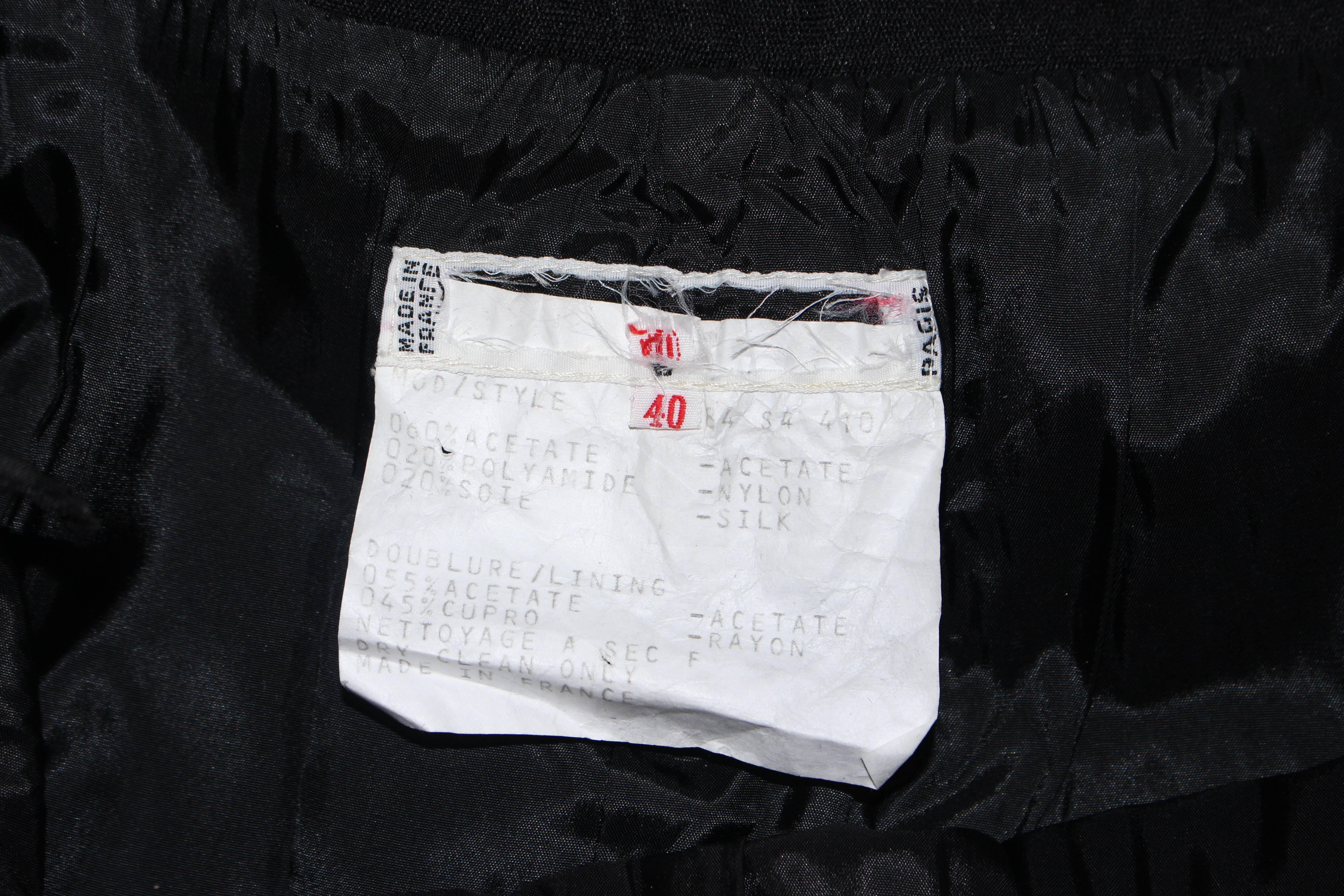 YVES SAINT LAURENT Black Full Length Mermaid Flare Skirt with Slit Size 2-4 6