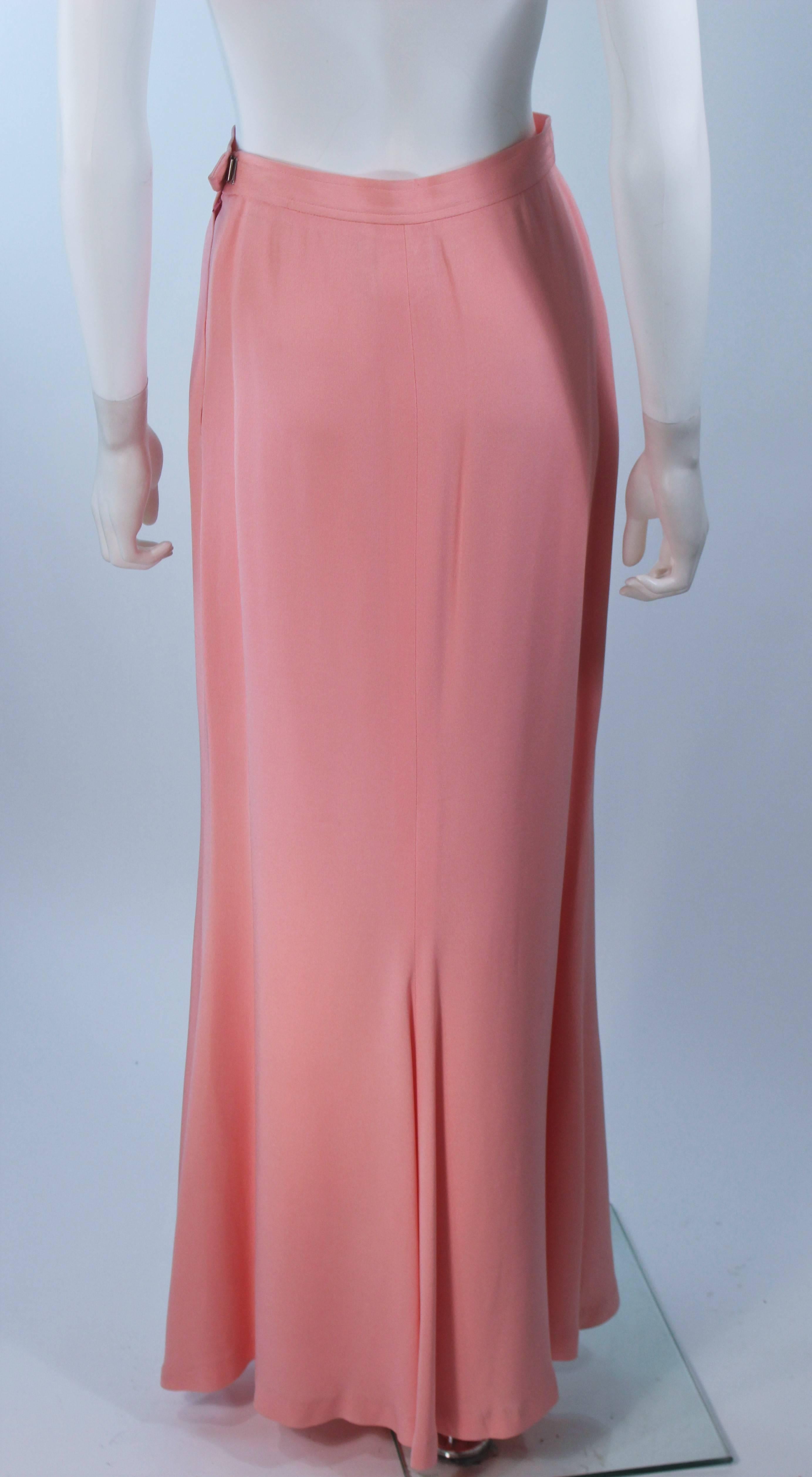 YVES SAINT LAURENT 1980's Pink Full Length Skirt Size 38 For Sale 4