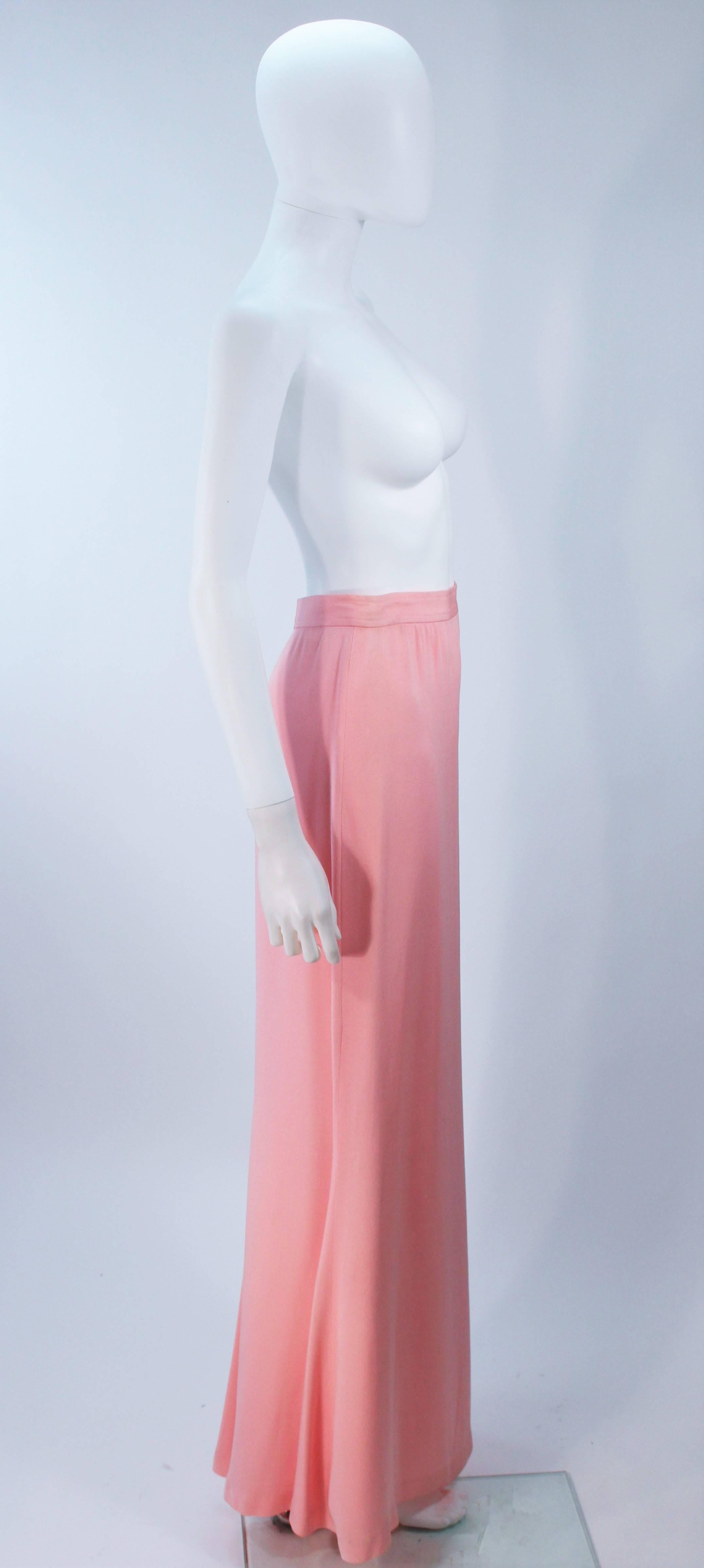 YVES SAINT LAURENT 1980's Pink Full Length Skirt Size 38 For Sale 2