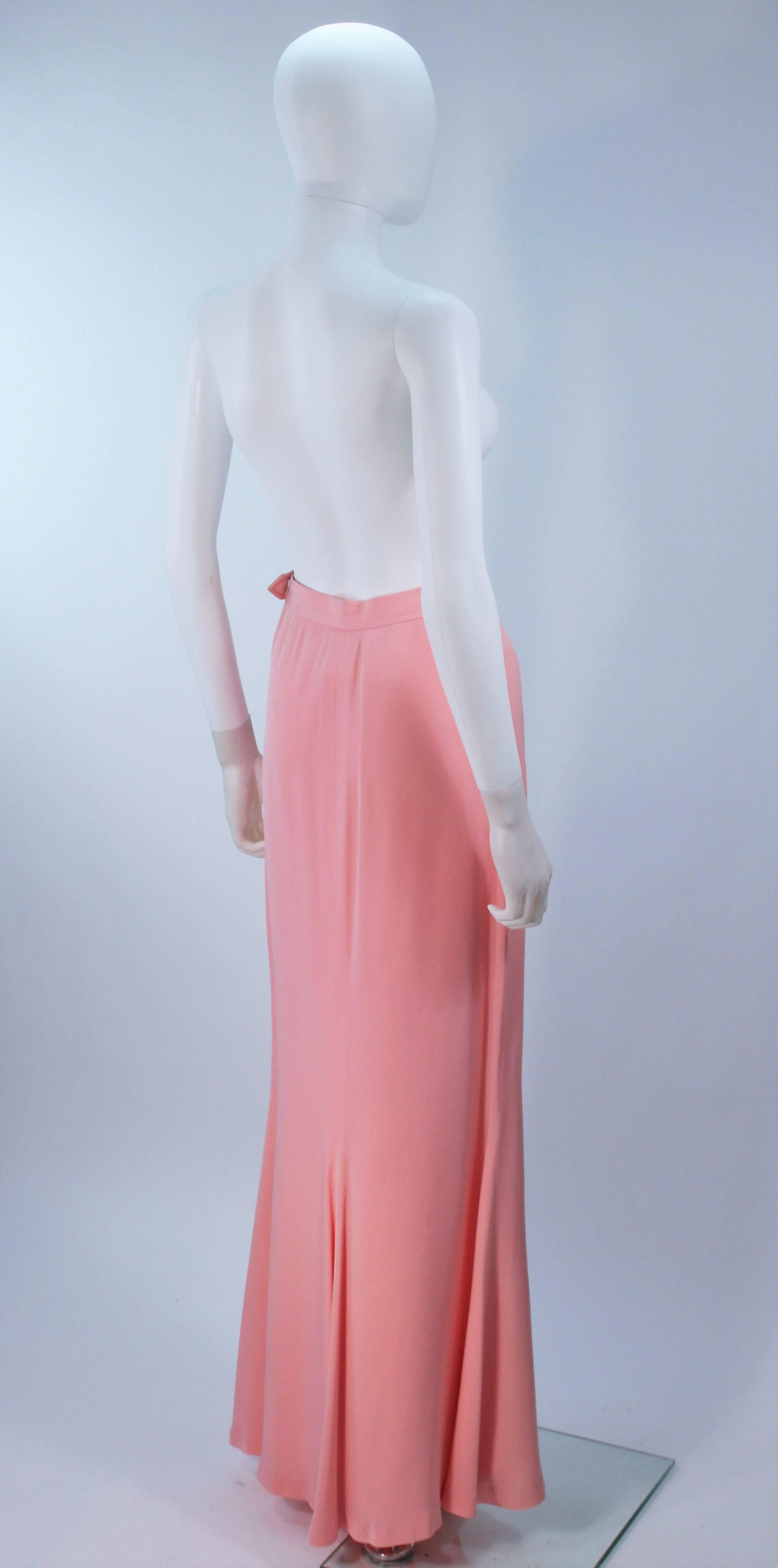 YVES SAINT LAURENT 1980's Pink Full Length Skirt Size 38 For Sale 1
