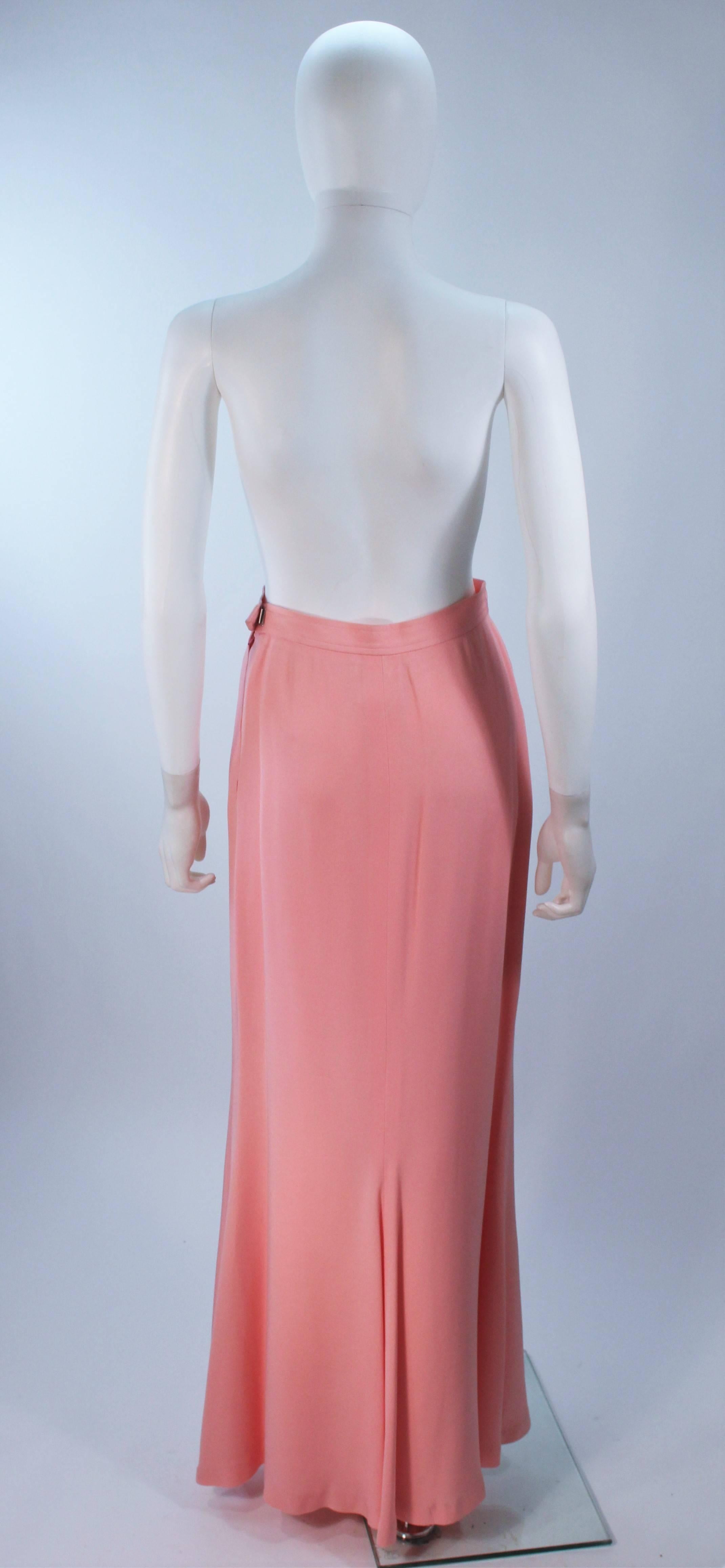 YVES SAINT LAURENT 1980's Pink Full Length Skirt Size 38 For Sale 3