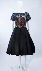 Vintage 1950's Custom Lace Cocktail Dress Size 2-4