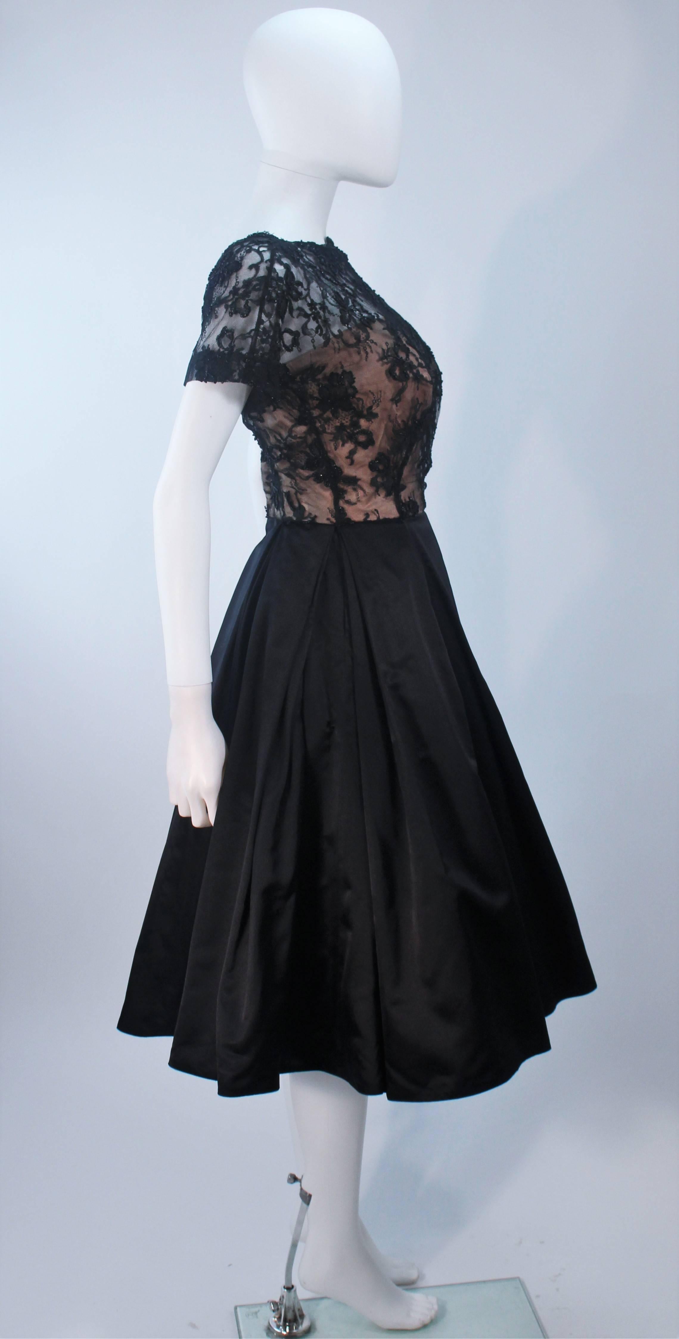 Vintage 1950's Custom Lace Cocktail Dress Size 2-4 For Sale 2