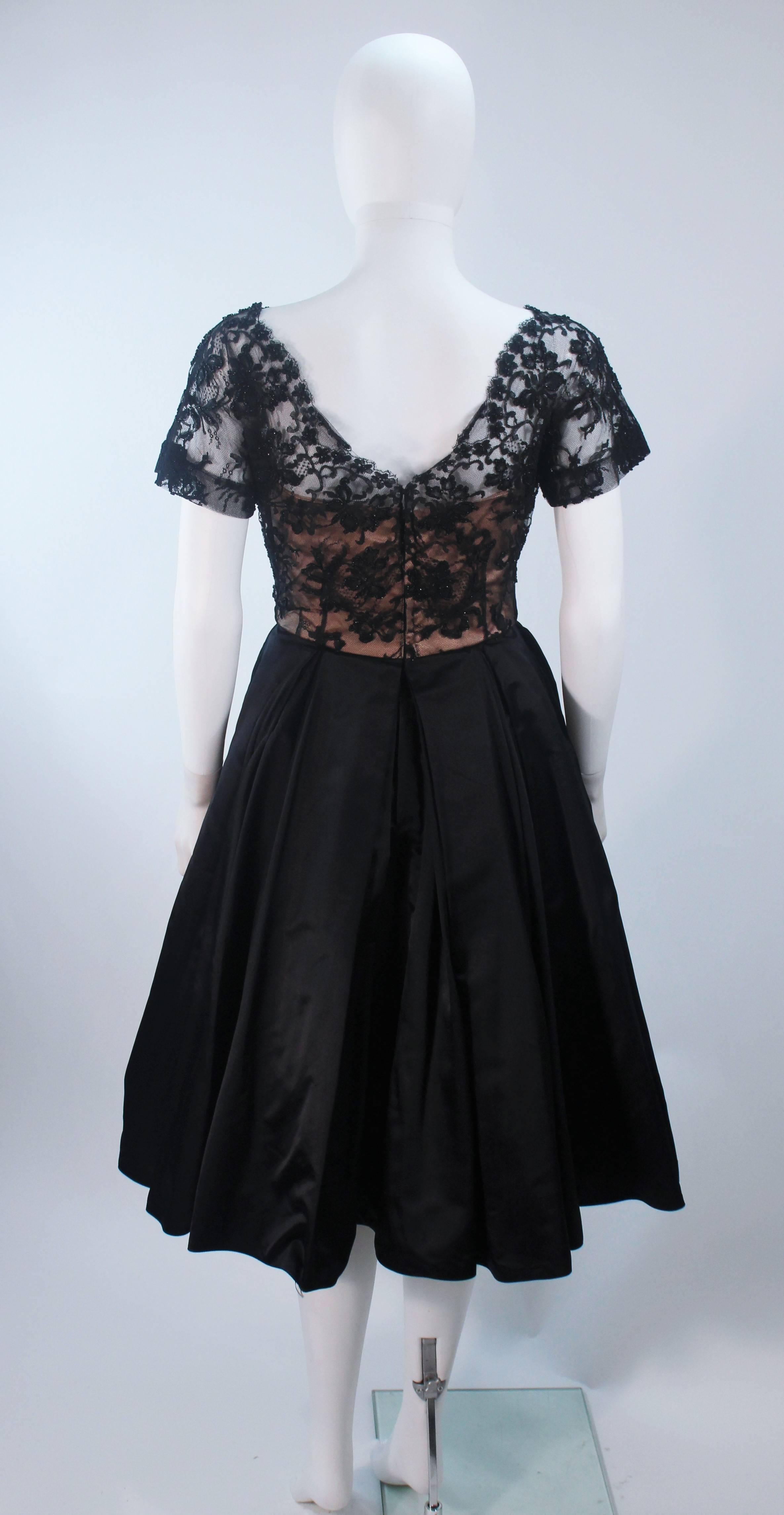 Vintage 1950's Custom Lace Cocktail Dress Size 2-4 For Sale 5