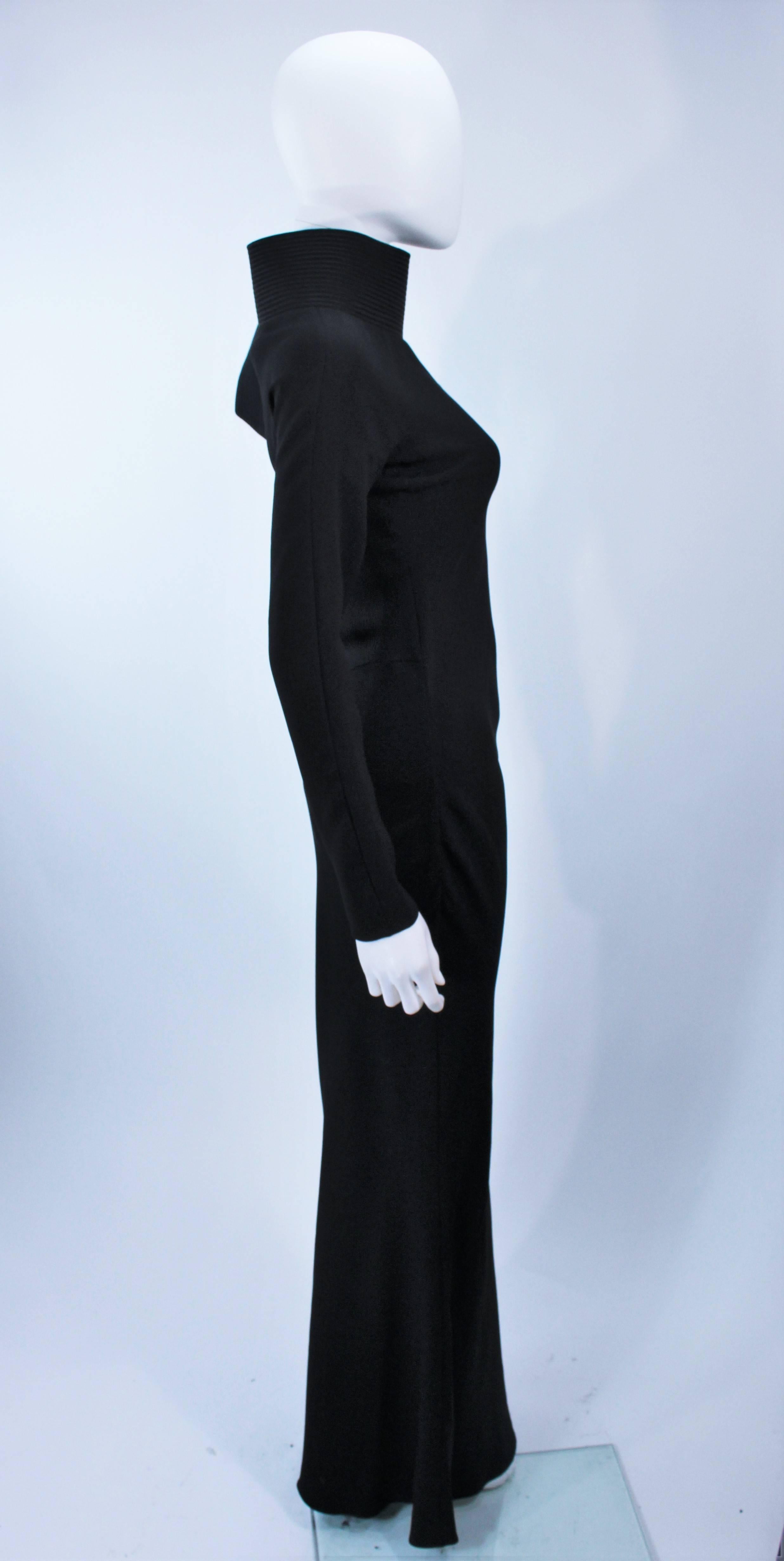 JOHN GALLIANO For CHRISTIAN DIOR Black Gown with Collar Detail Size 38 6 3