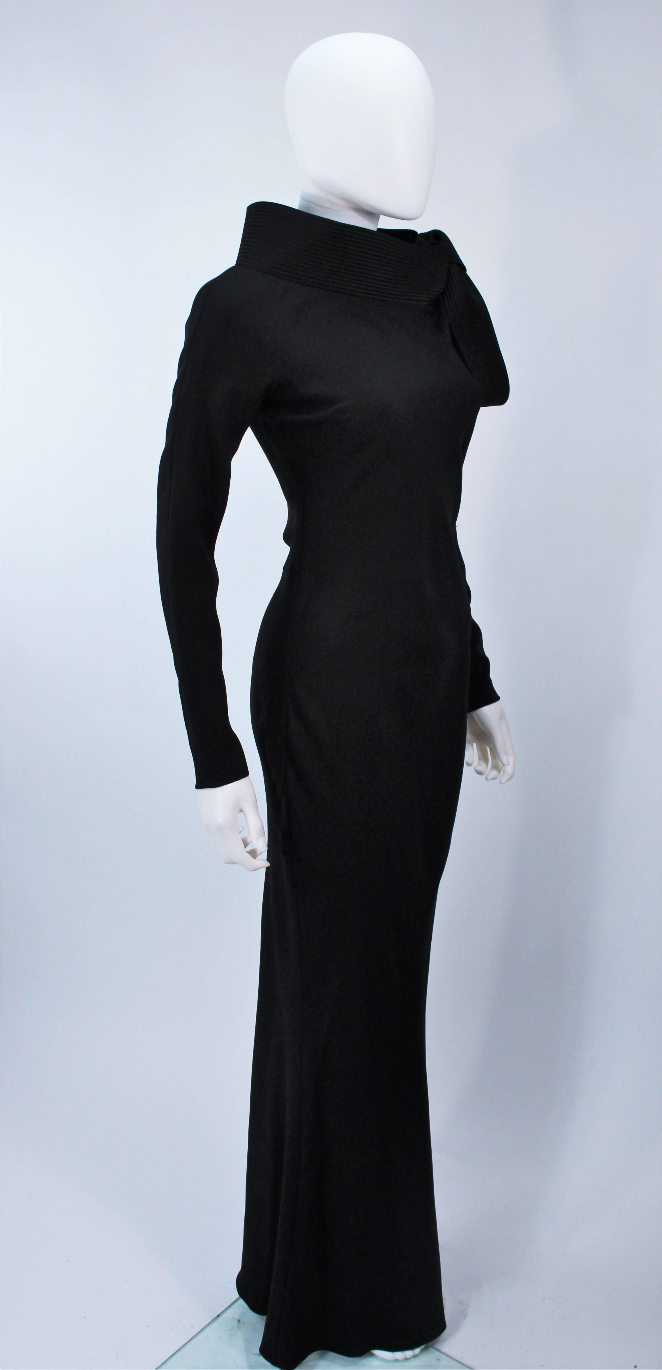 JOHN GALLIANO For CHRISTIAN DIOR Black Gown with Collar Detail Size 38 6 2