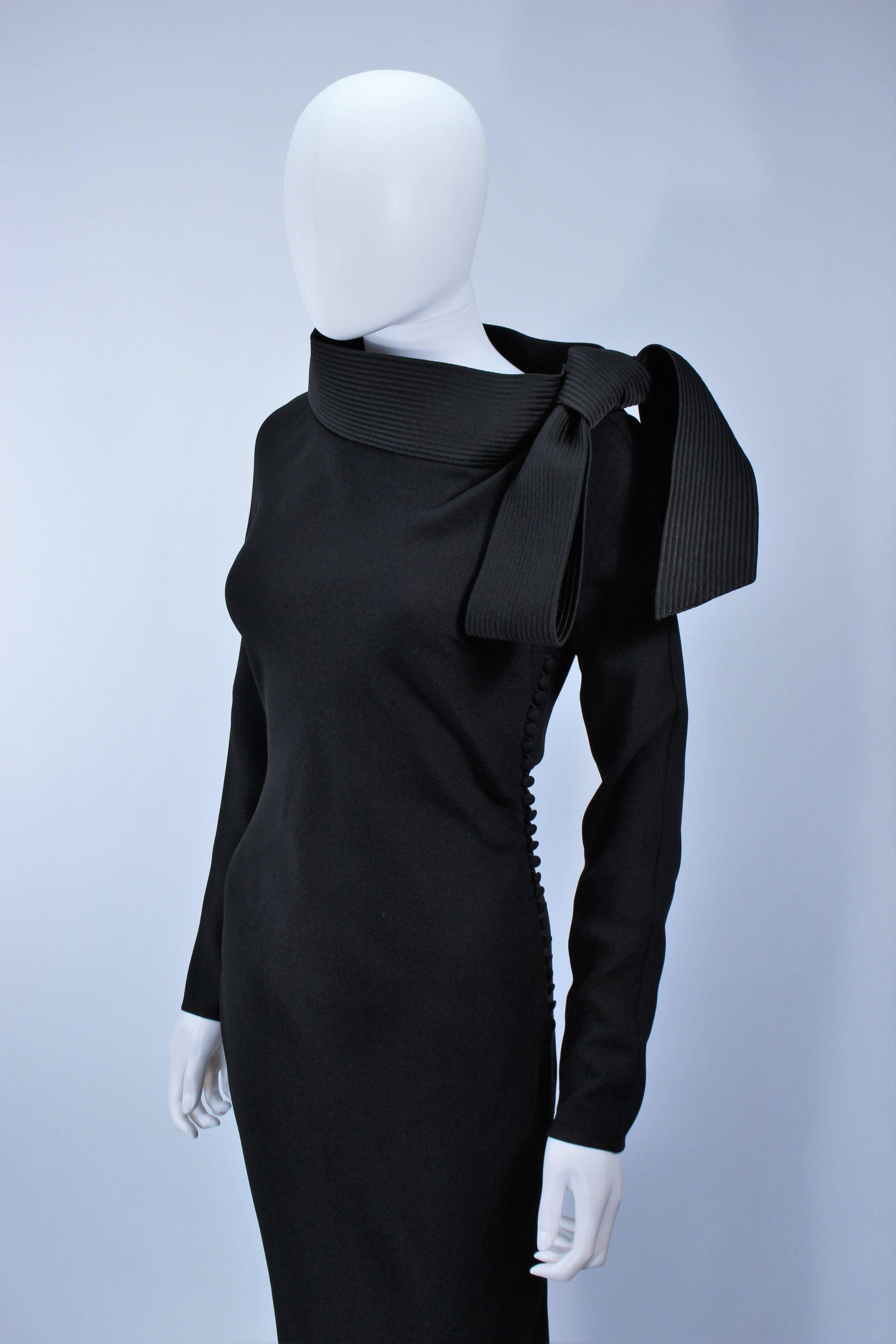 JOHN GALLIANO For CHRISTIAN DIOR Black Gown with Collar Detail Size 38 6 1