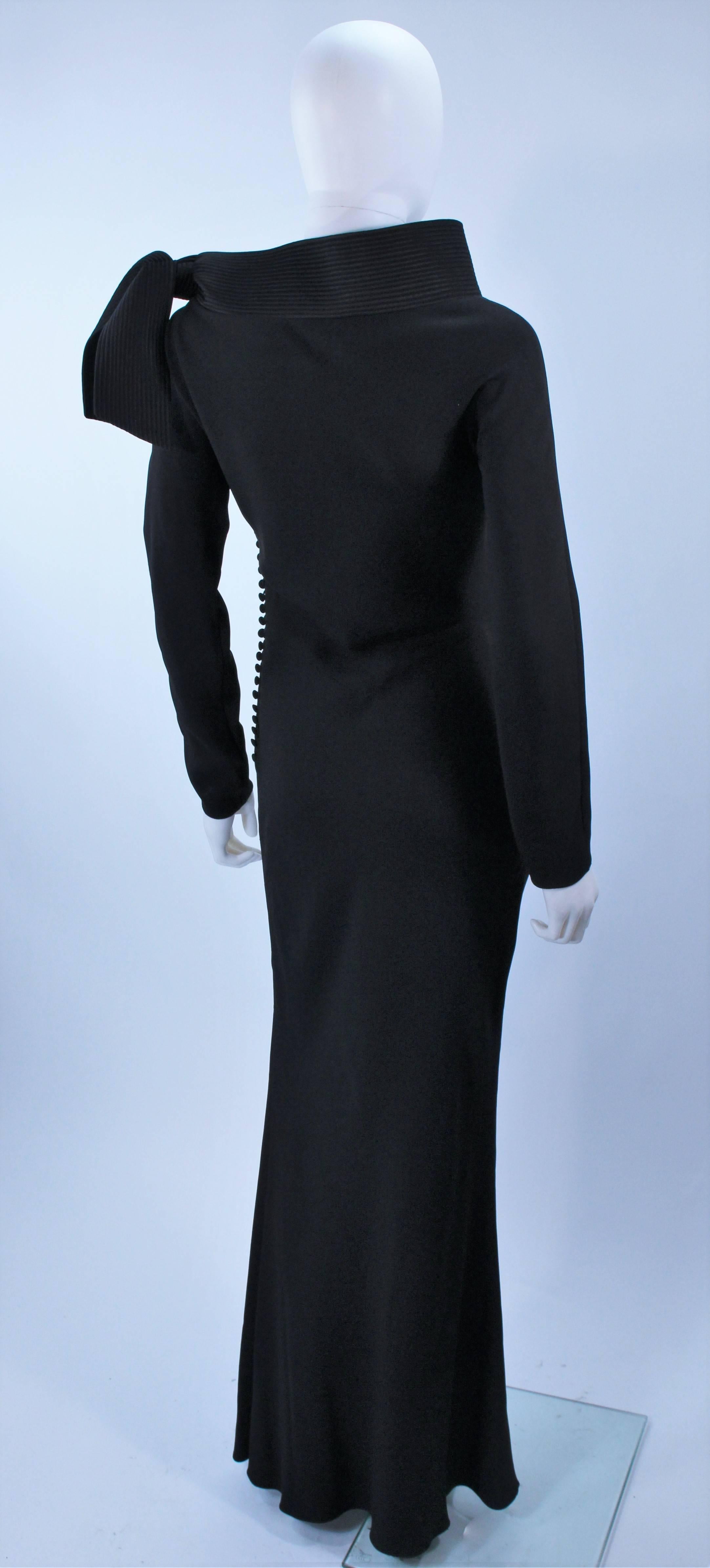JOHN GALLIANO For CHRISTIAN DIOR Black Gown with Collar Detail Size 38 6 4
