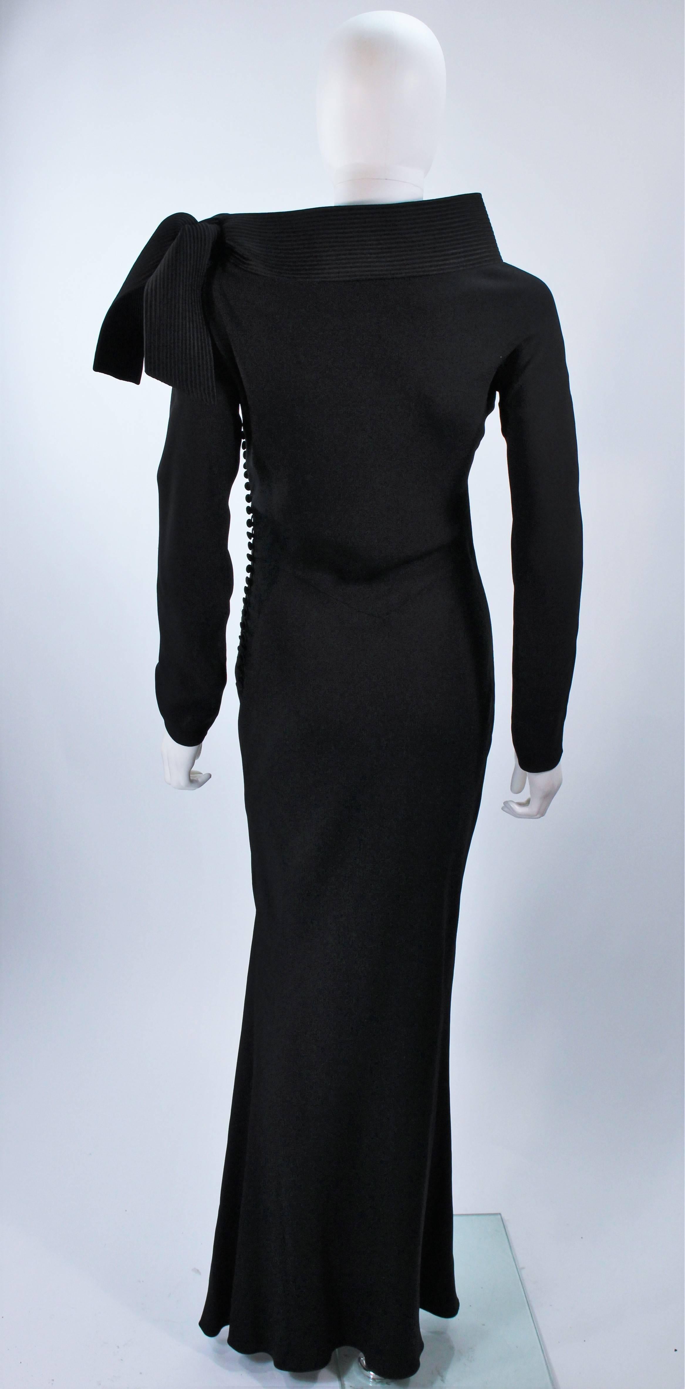 JOHN GALLIANO For CHRISTIAN DIOR Black Gown with Collar Detail Size 38 6 5