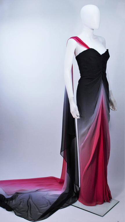 open lace back dress Elegant Black and White Ombre Chiffon A Line Backless Halter Beading Lace Up Long Prom Dresses main image 1